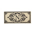 Cambridge Monogram Burlap Sassafras Switch Mat, Letter N