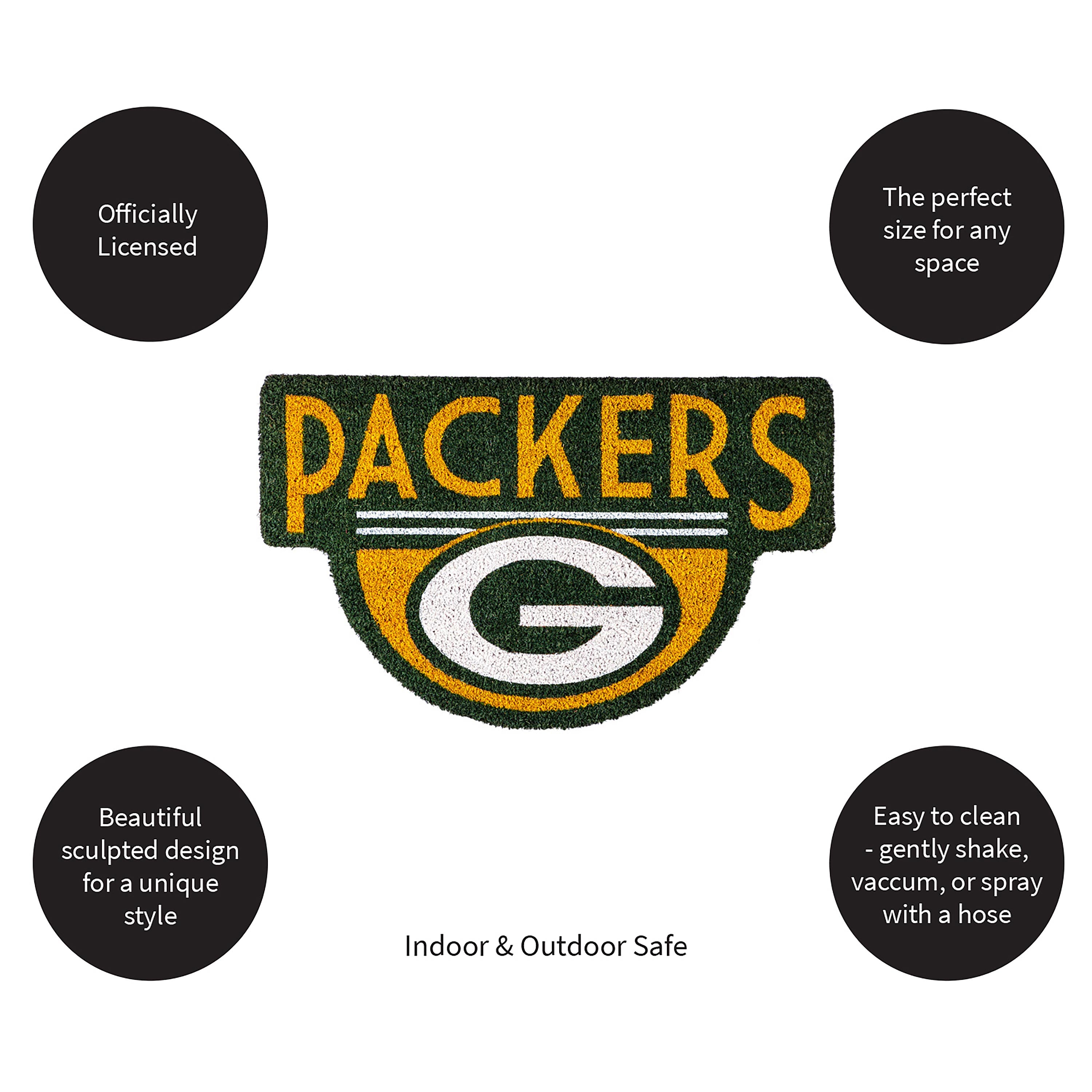 NFL Shaped Coir Door Mat, Packers