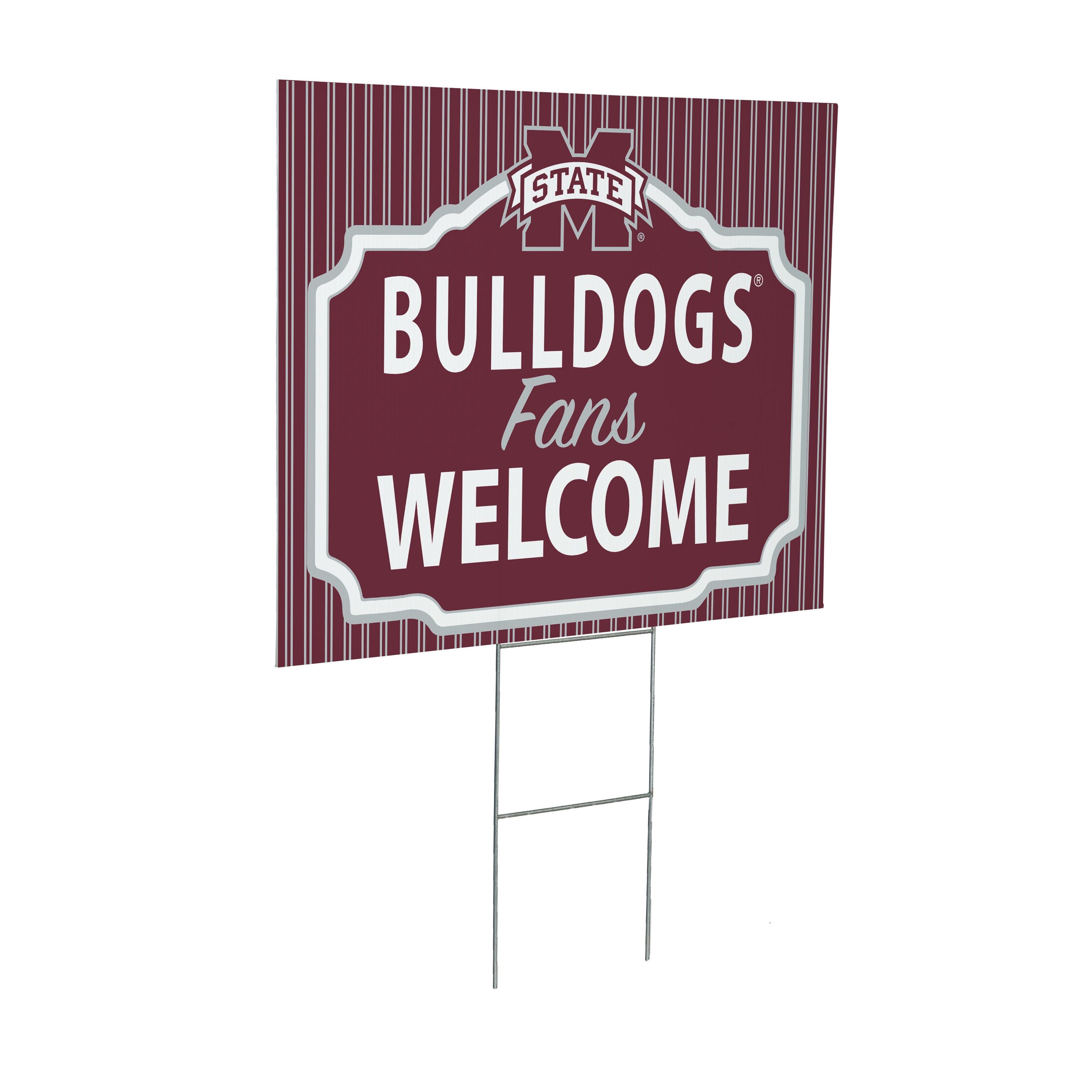 Mississippi State University Coroplast Yard Sign, "Fans Welcome"