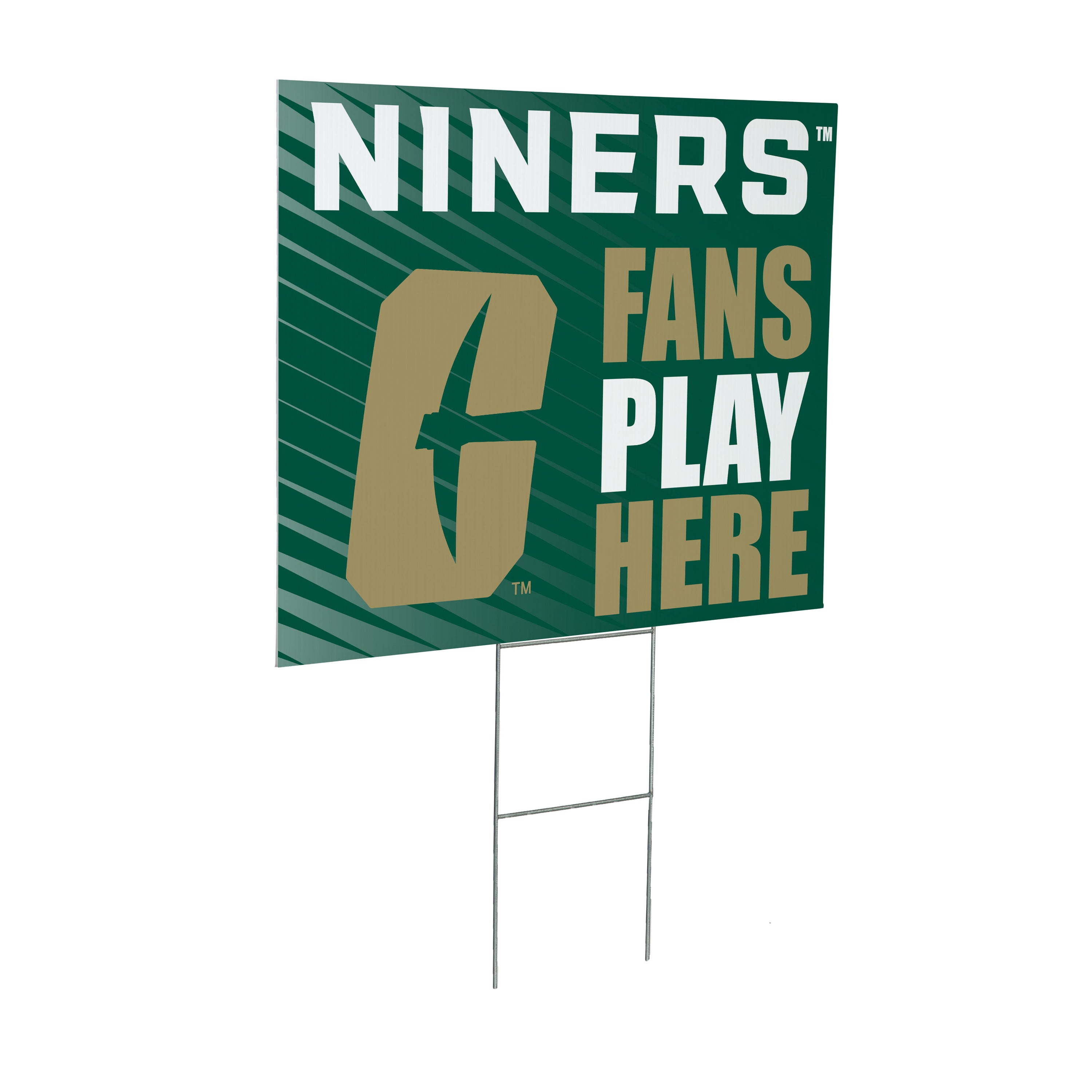 University of North Carolina/Charlotte Coroplast Yard Sign "Fans Play Here"