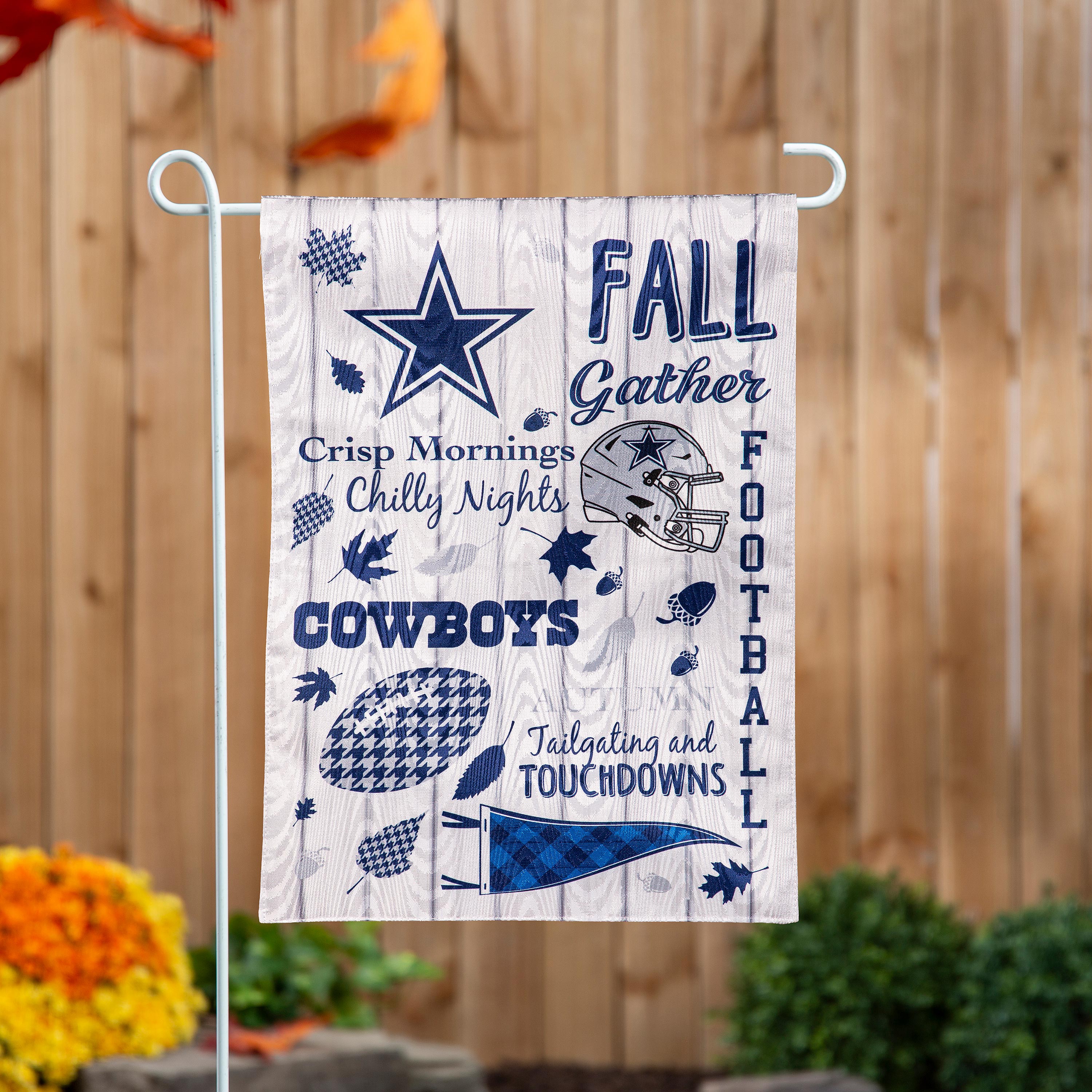 Dallas Cowboys Fall Seasonal Moire Garden Flag