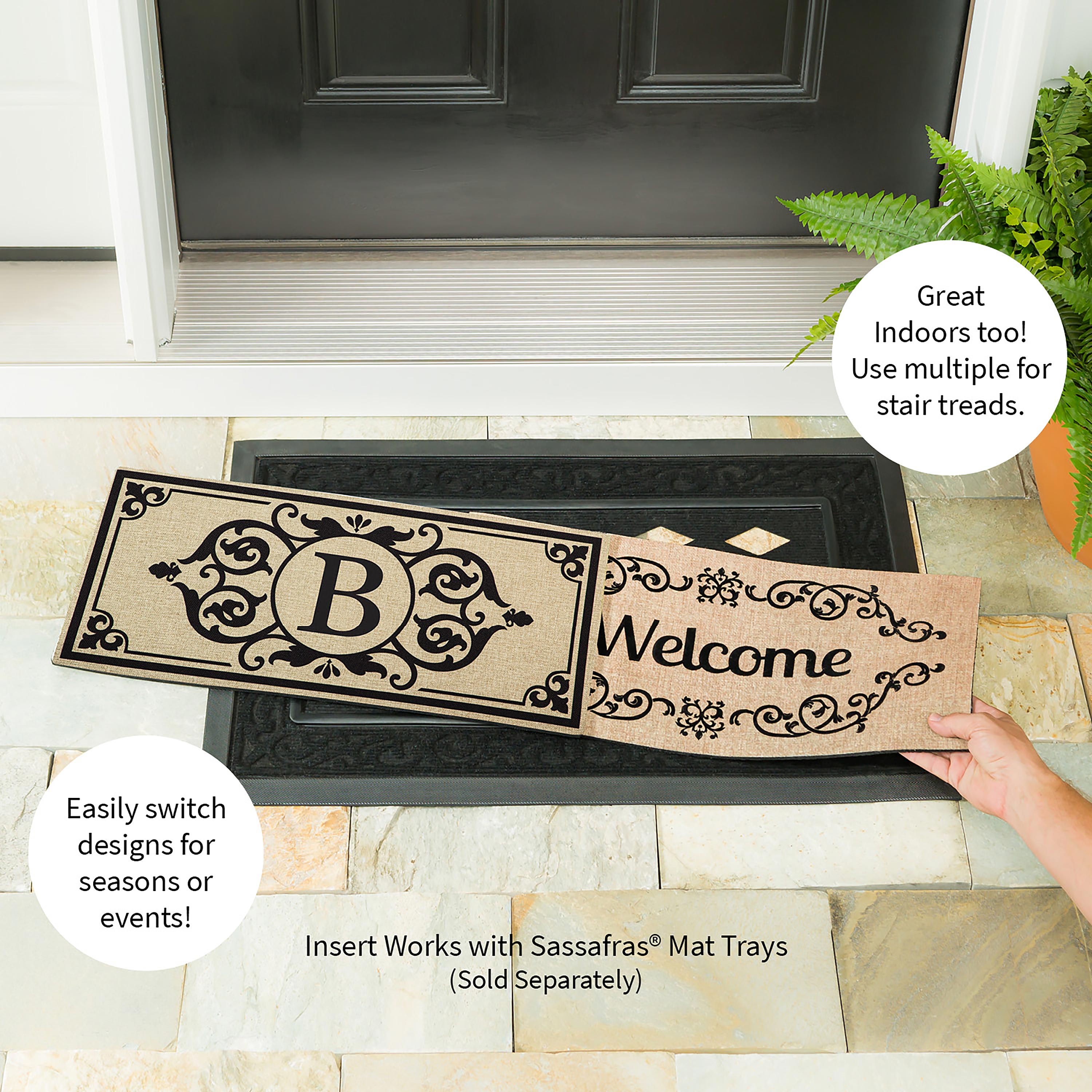 Cambridge Monogram Burlap Sassafras Switch Mat, Letter B