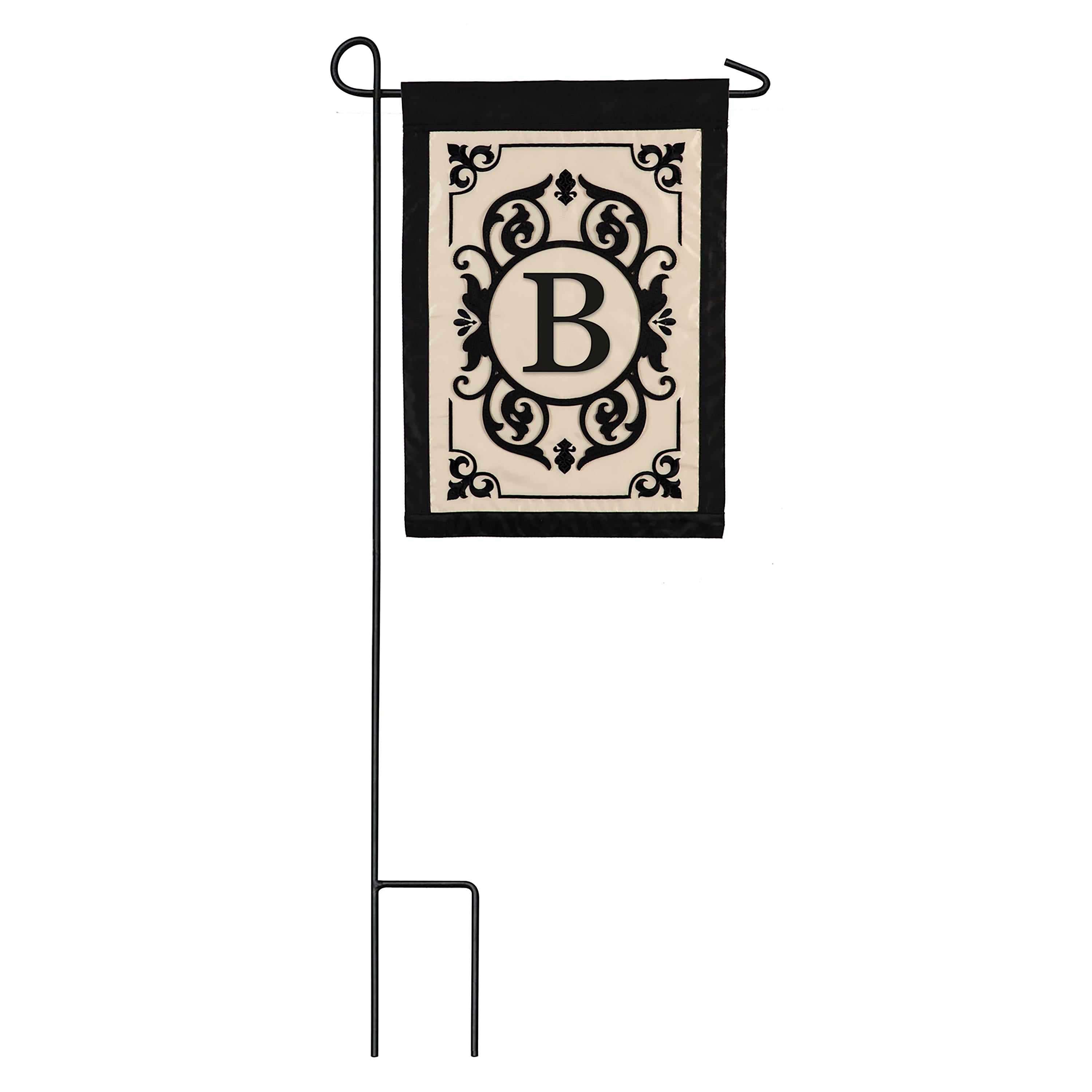Cambridge Monogram Garden Applique Flag, Letter B
