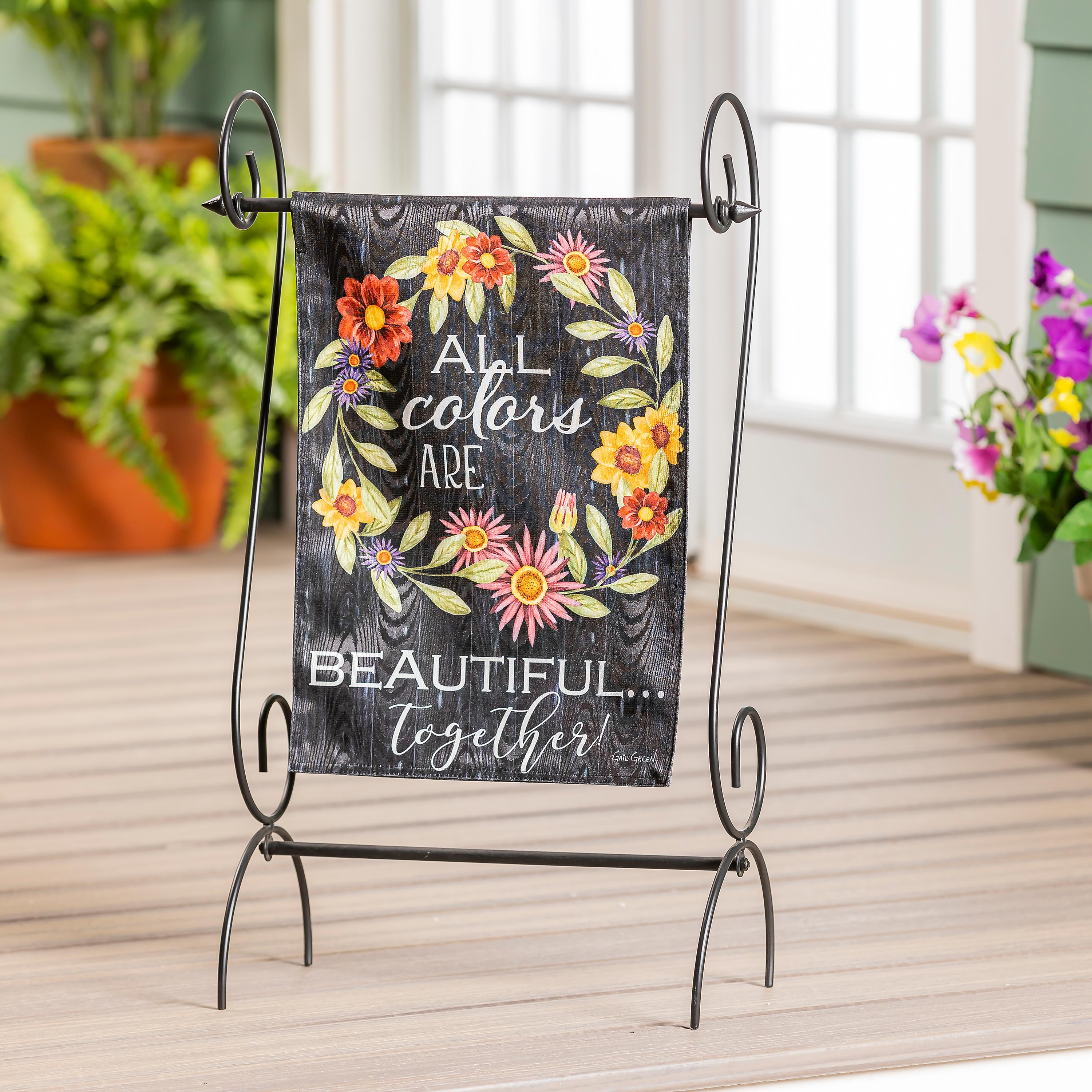 All Colors are Beautiful Together Moire Garden Flag