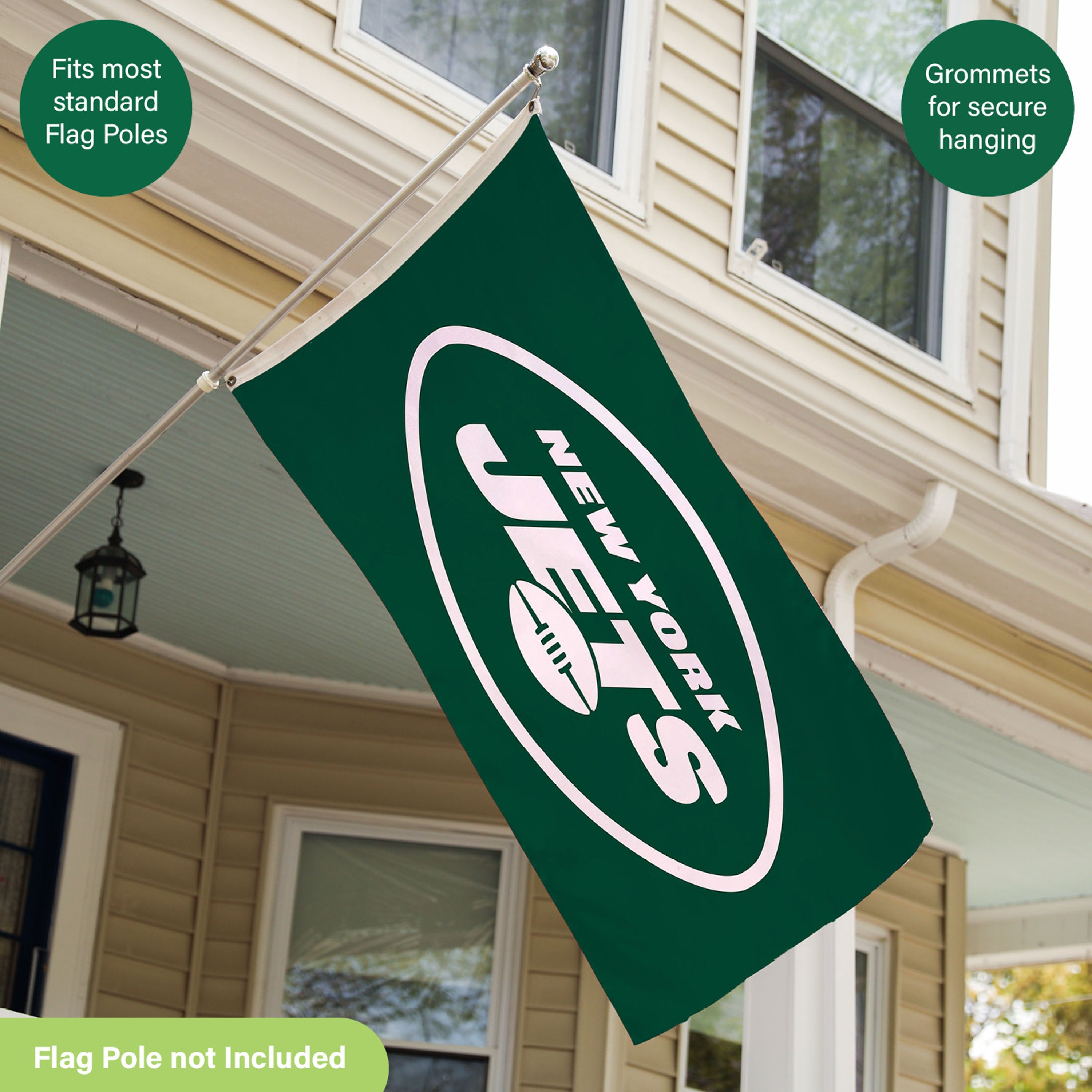 3'x5' Single Sided Flag w/ 2 Grommets, New York Jets