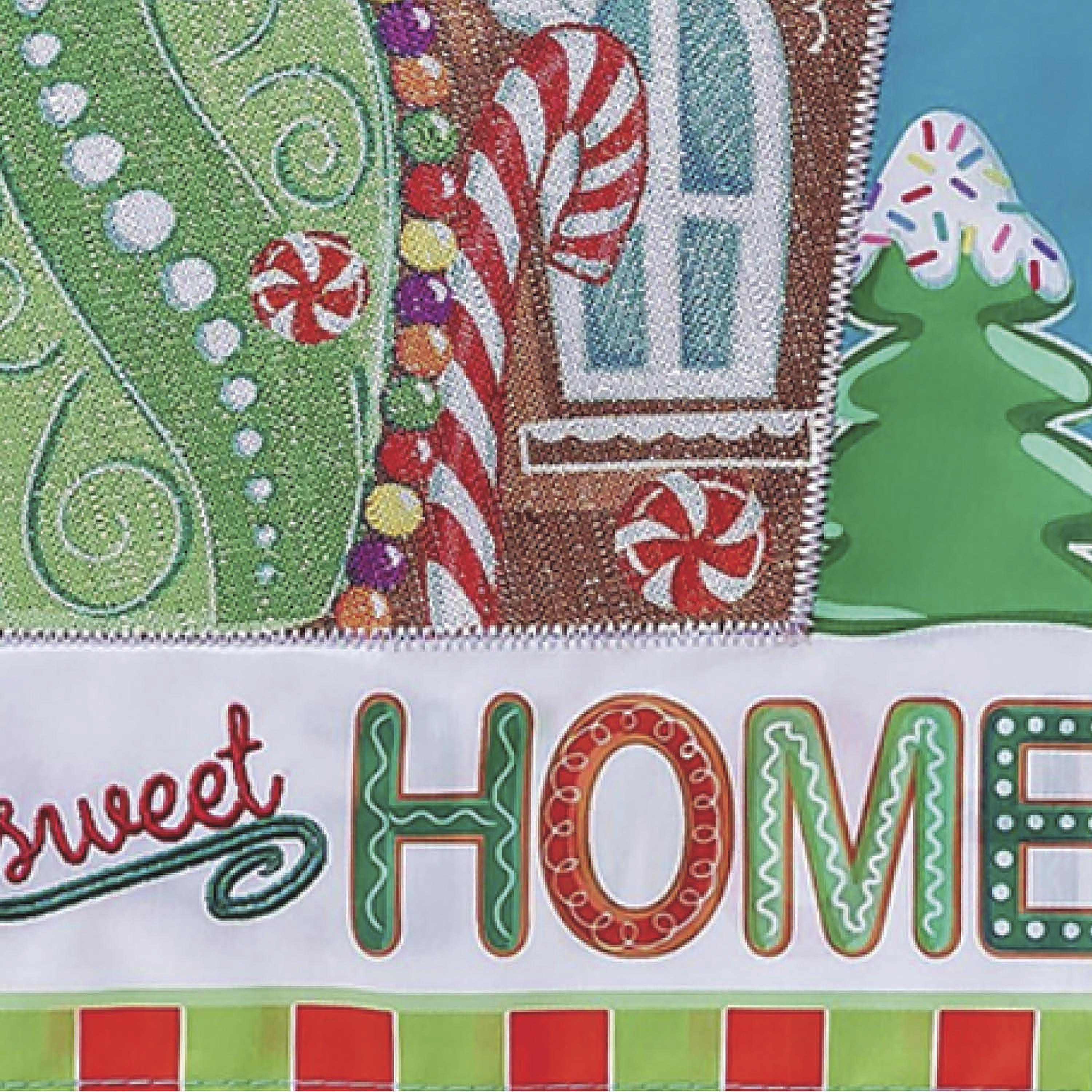 Gingerbread Home Sweet Home Applique Garden Flag