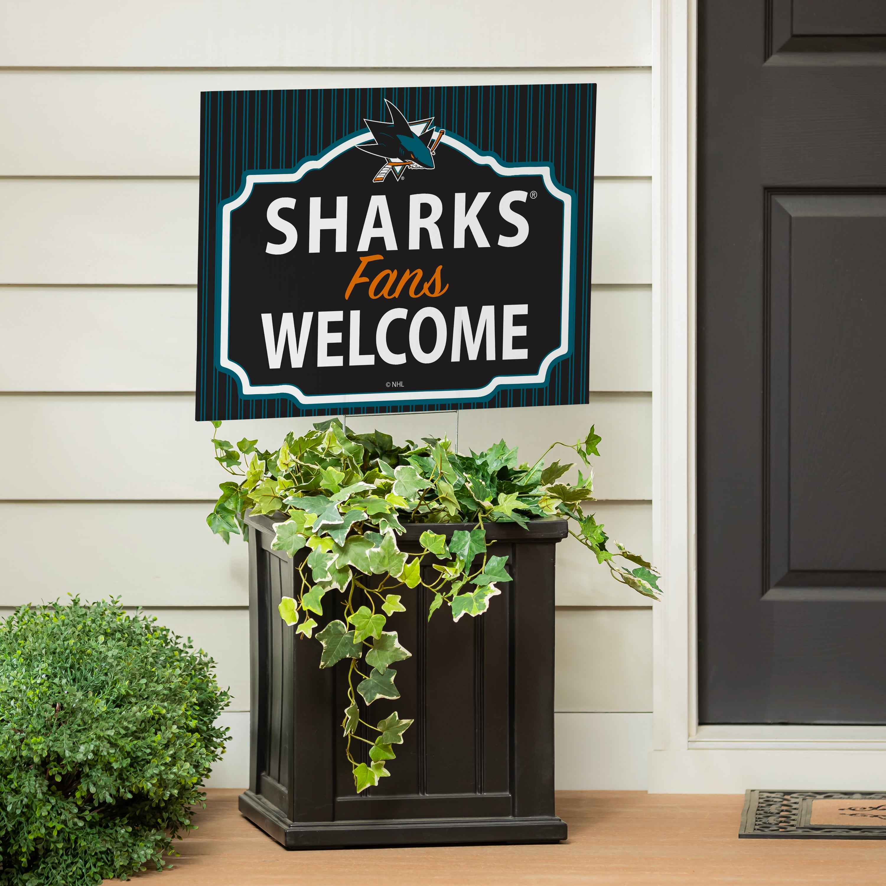San Jose Sharks Coroplast Yard Sign, "Fans Welcome"