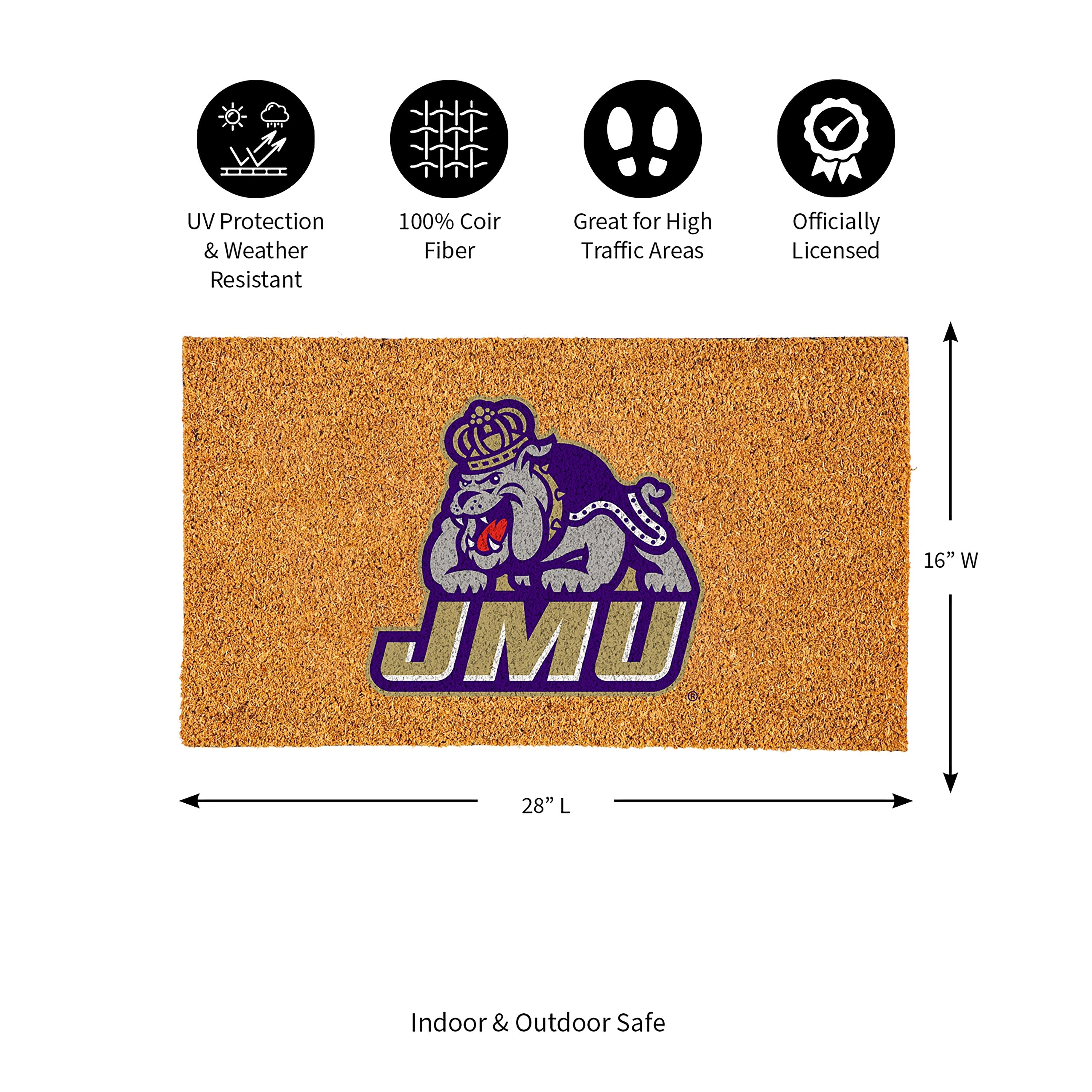 Coir Mat, 16"x28", James Madison University