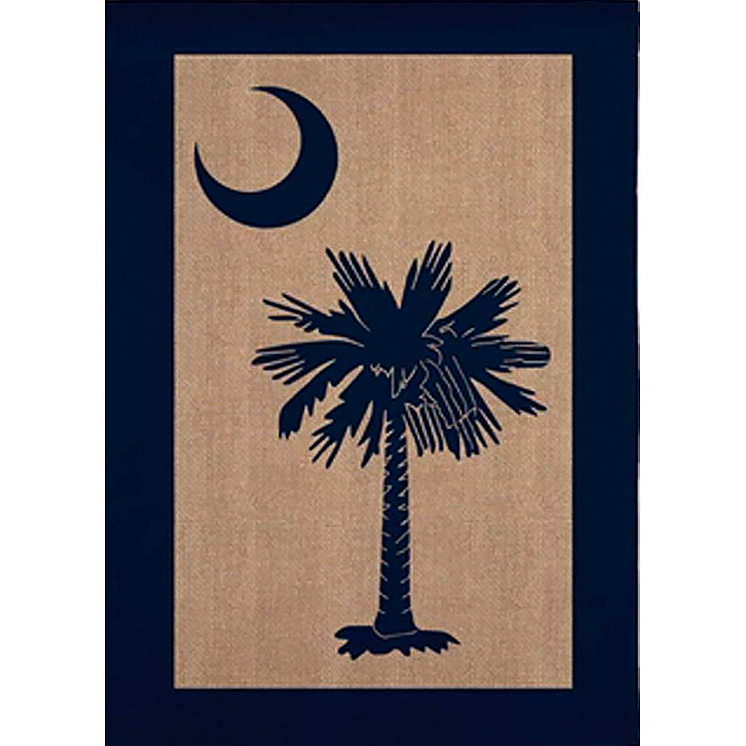 South Carolina Palmetto Garden Burlap Flag