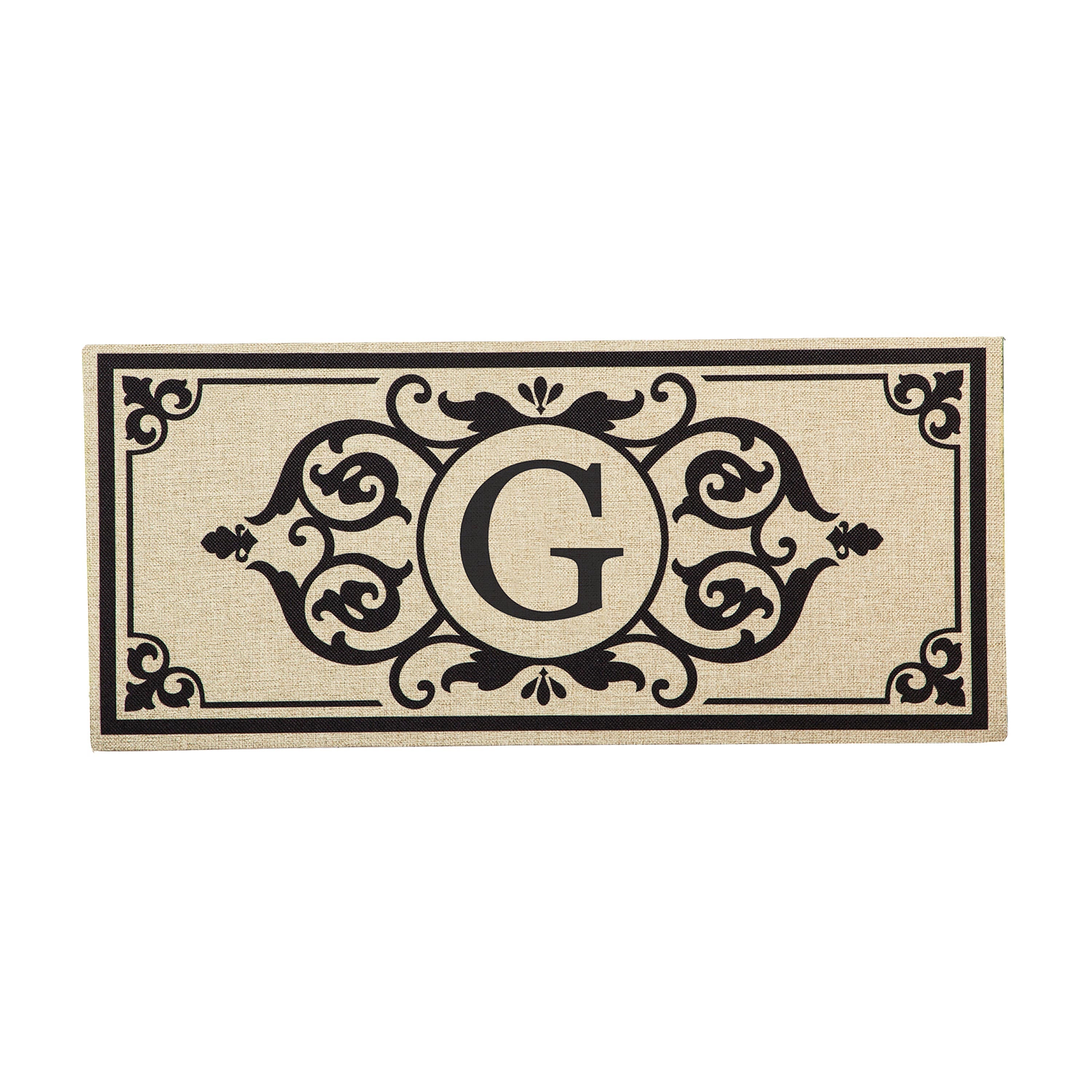 Cambridge Monogram Burlap Sassafras Switch Mat, Letter G