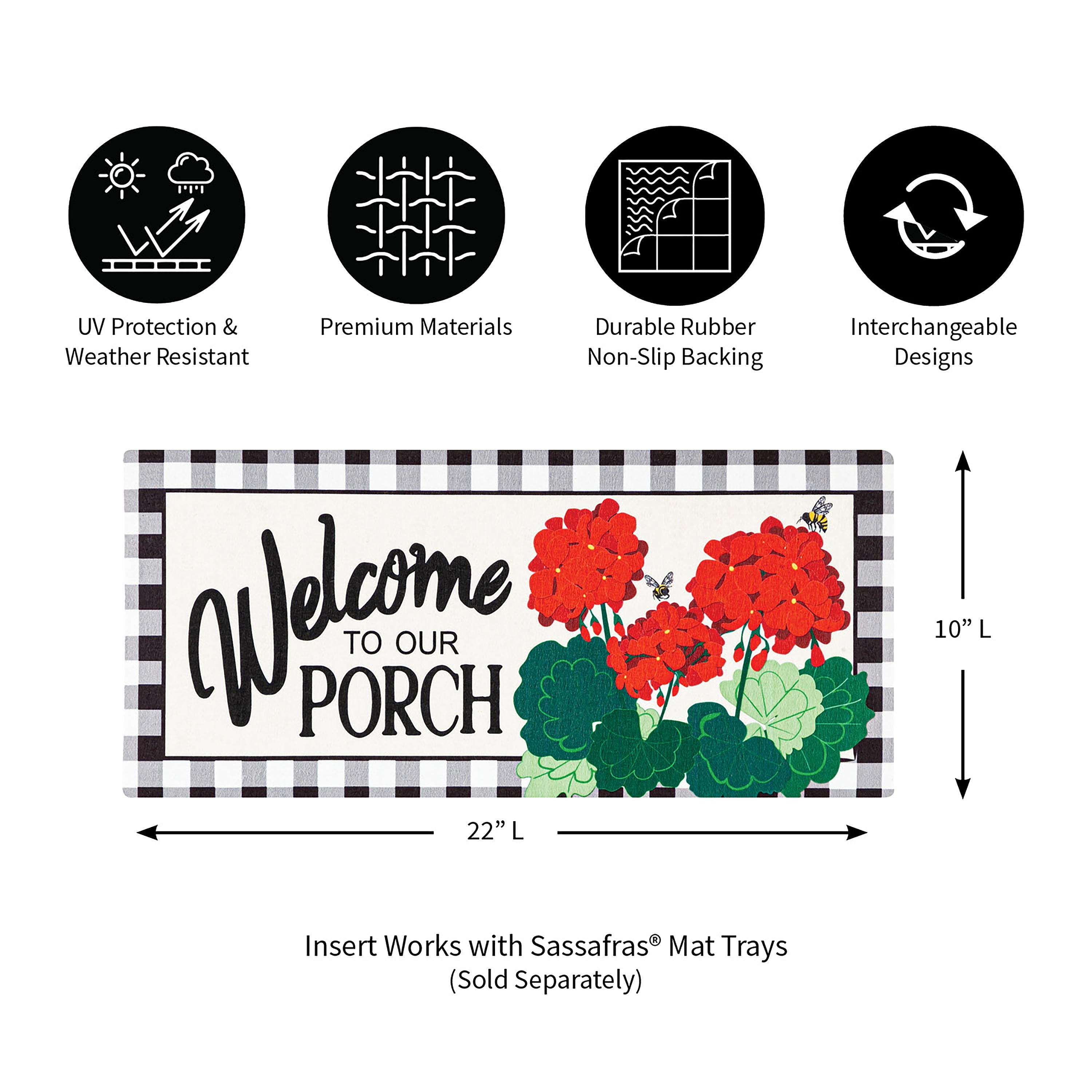 Welcome to Our Porch Geraniums Sassafras Switch Mat