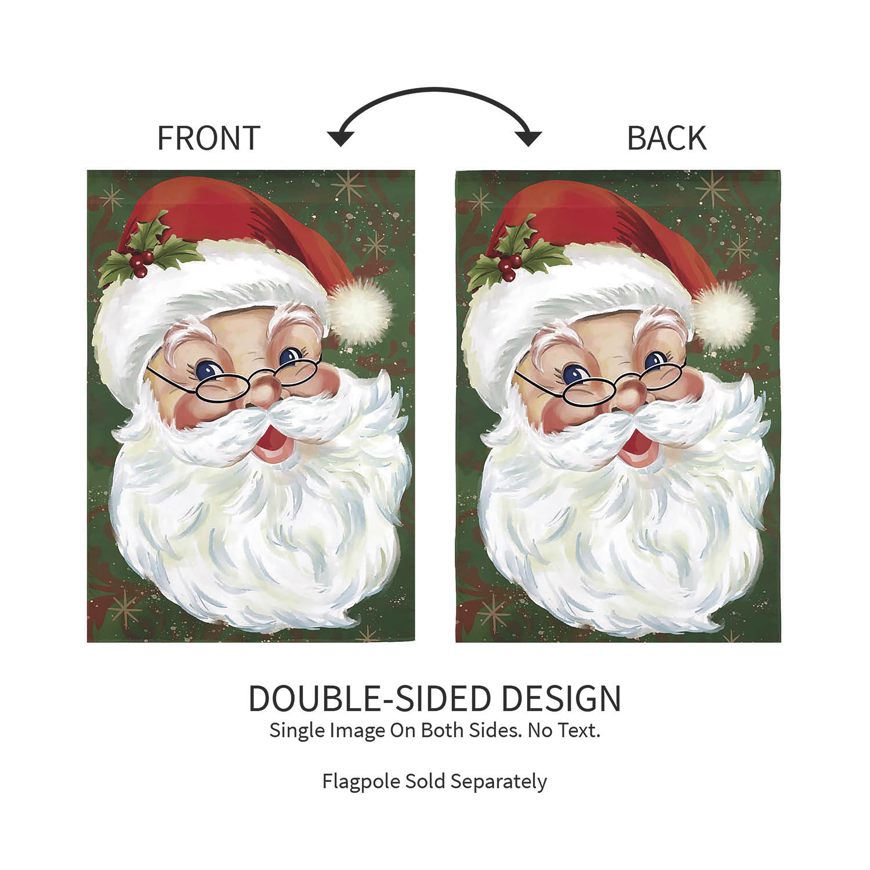 Merry Santa Applique Garden Flag