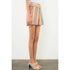 Hannah Pink Multicolor High Waist Stripe Shorts with Waist Tie