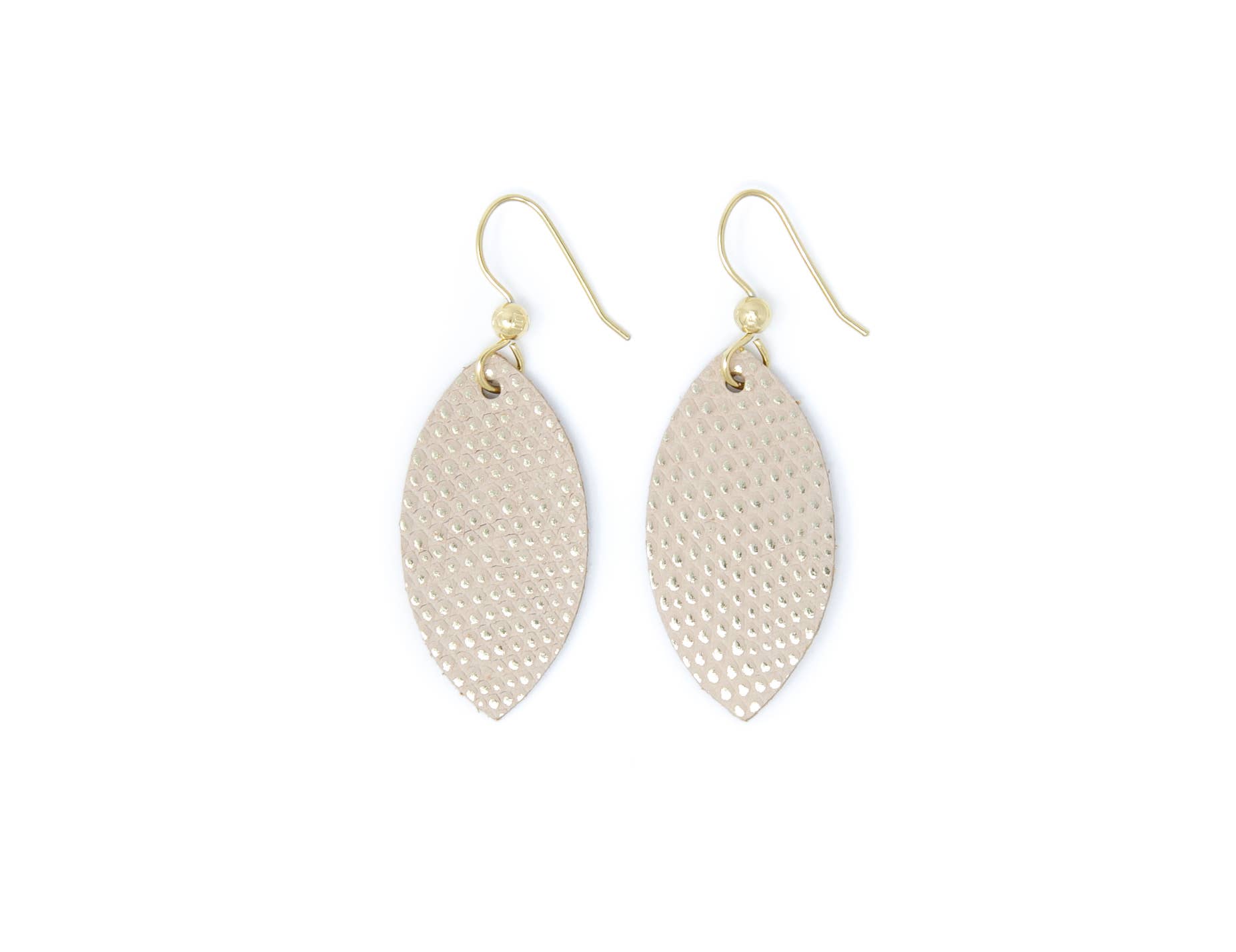 Golden Girls Champagne Leather Earrings