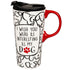 Ceramic Travel Cup, 17 OZ. ,w/box, Interesting Dog - A. Dodson's
