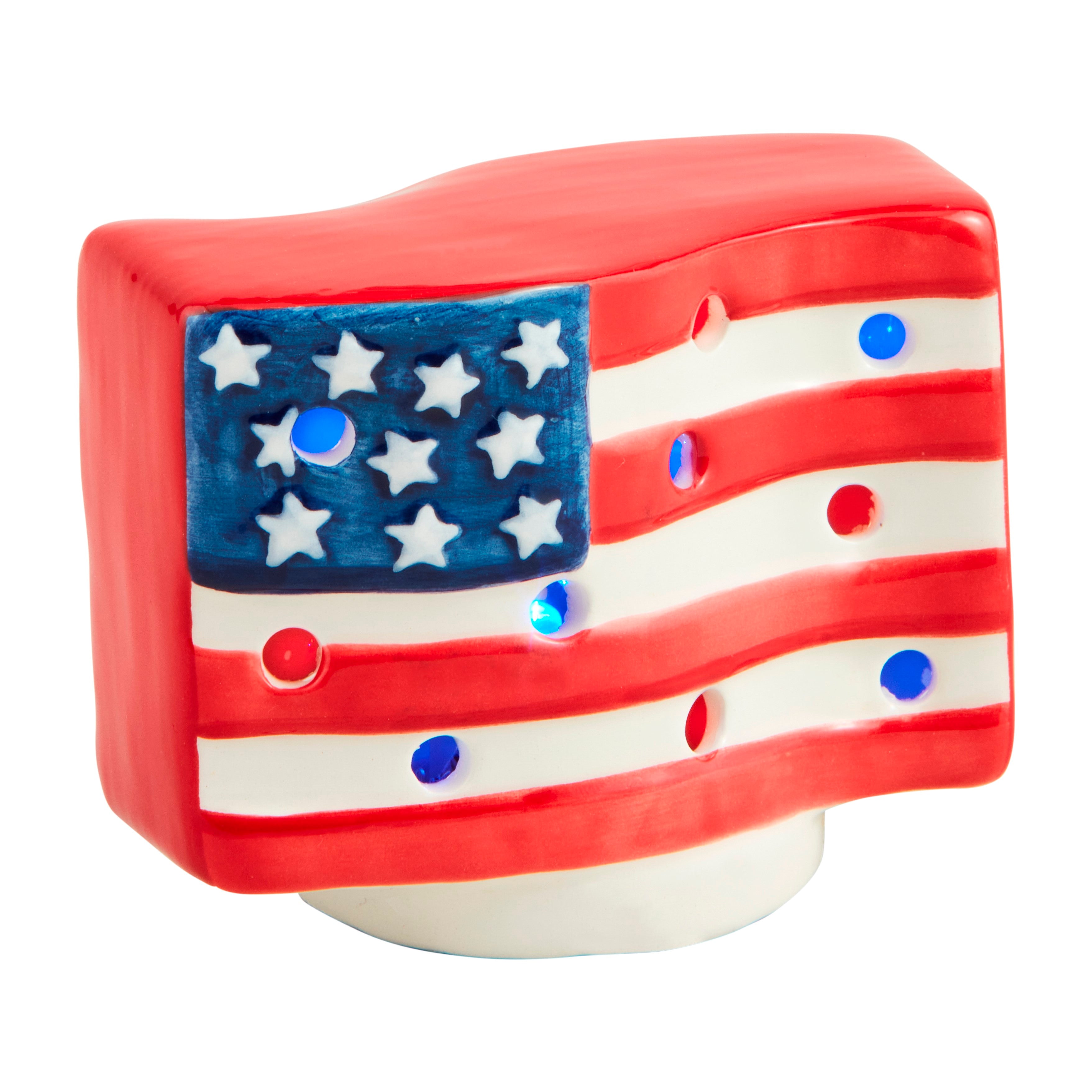 American Flag Light-Up Sitter By Mud Pie