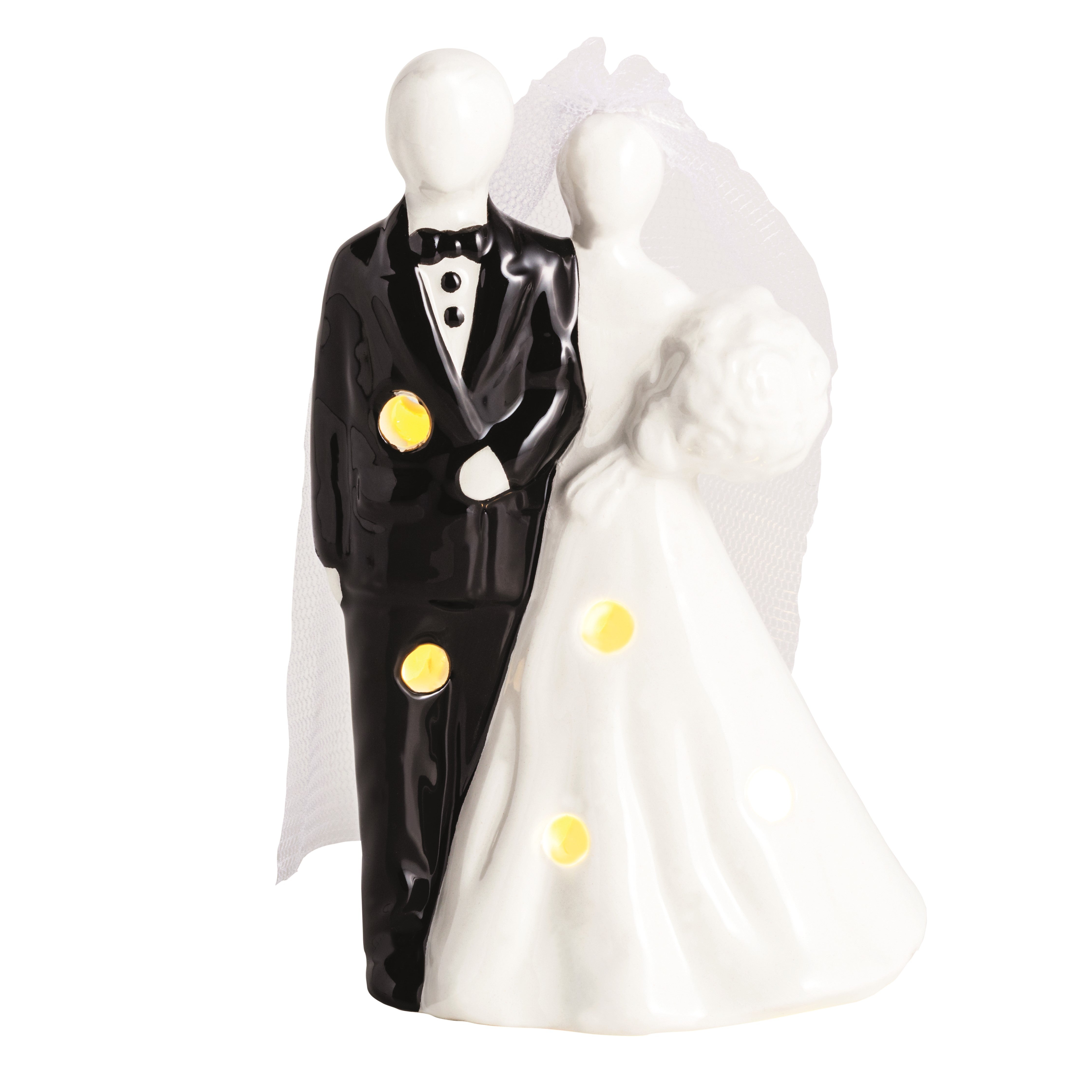 In-store Bride & Groom Light-Up Sitter by MUD PIE