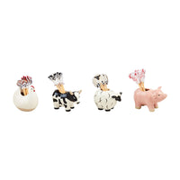 Farm Animal Toothpick Caddy Sets - 4 Styles BY MUD PIE