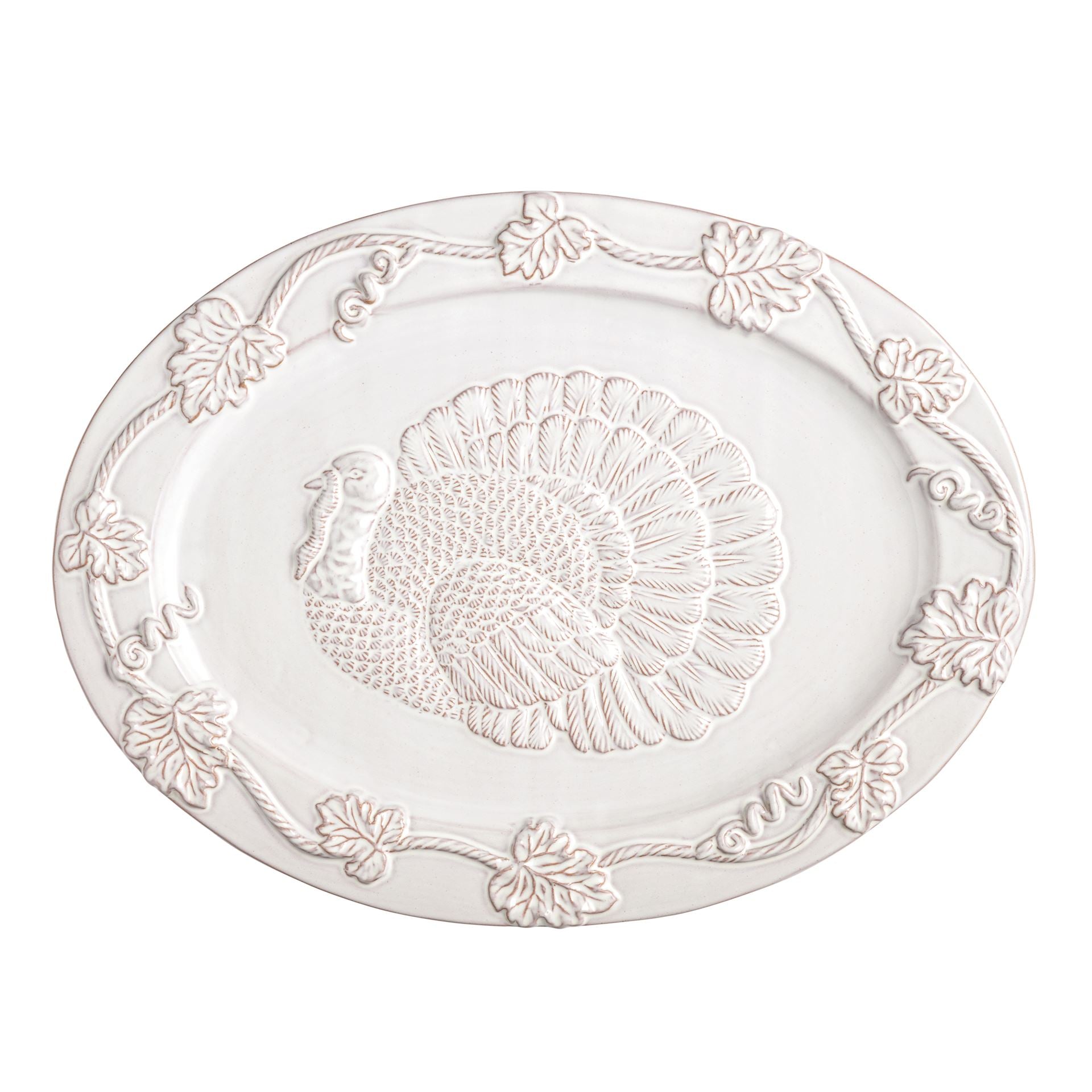 White Turkey Platter by Mud Pie