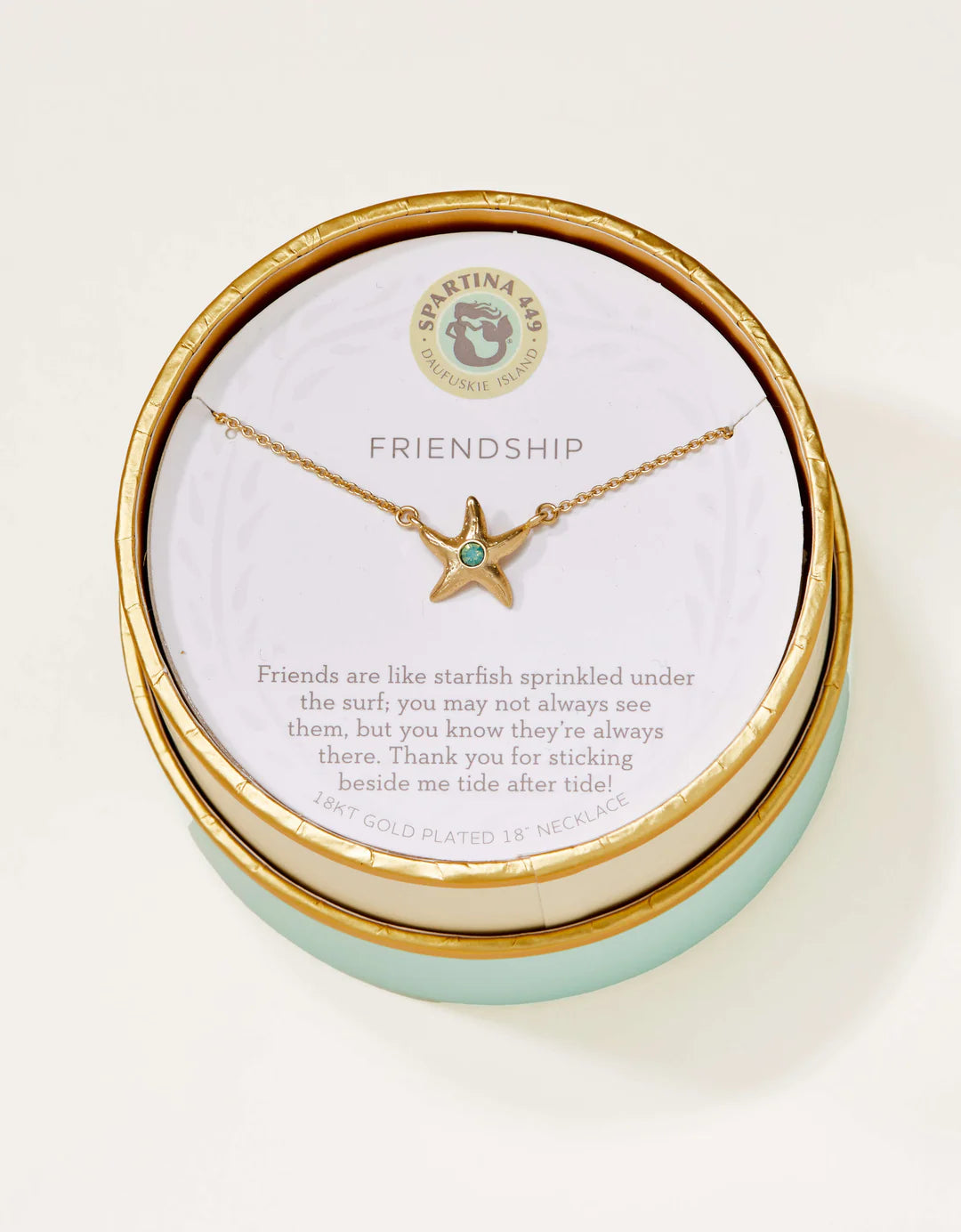 Spartina SLV Necklace 18" Friendship/Starfish Gold