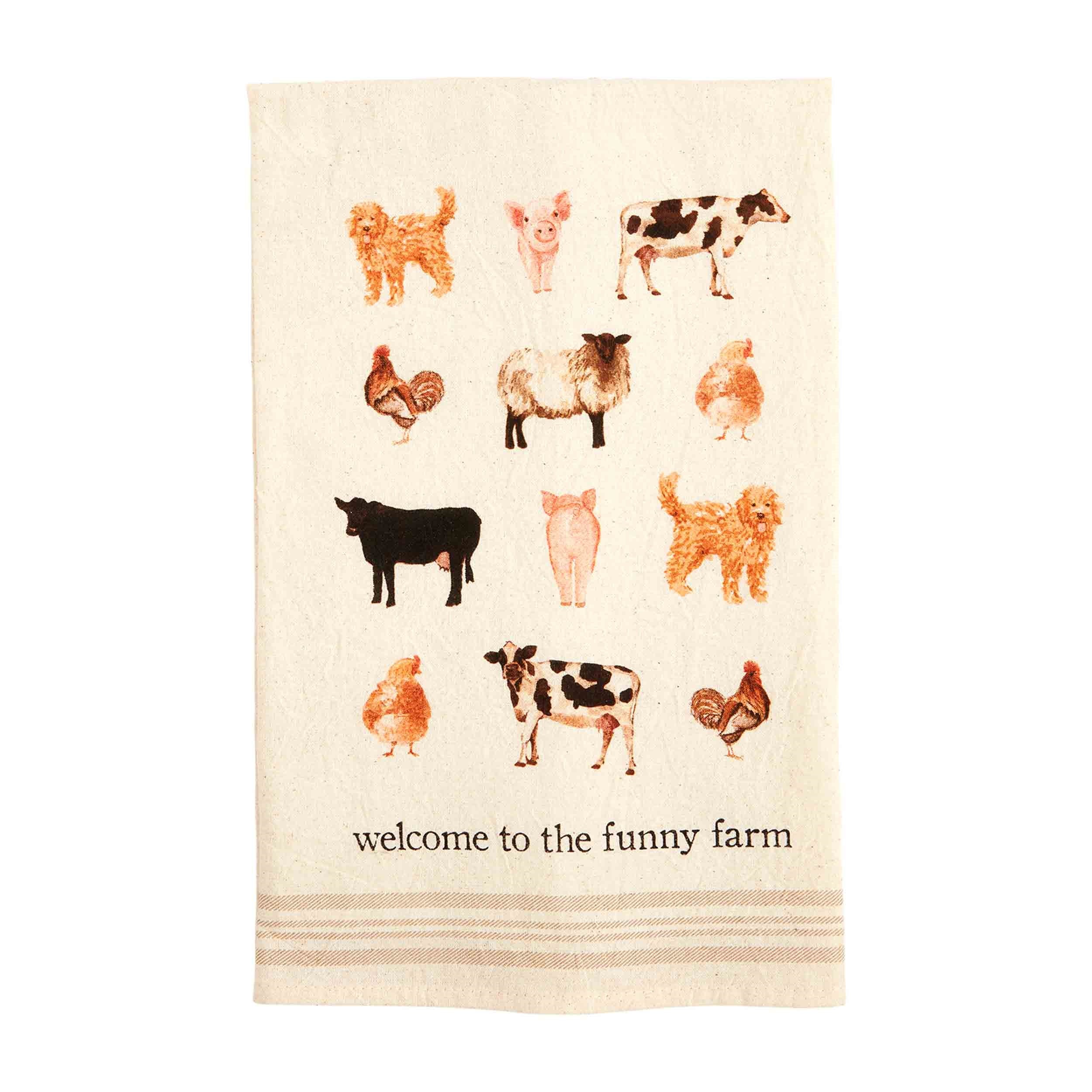 Welcome Farm Animal Towel By Mud Pie