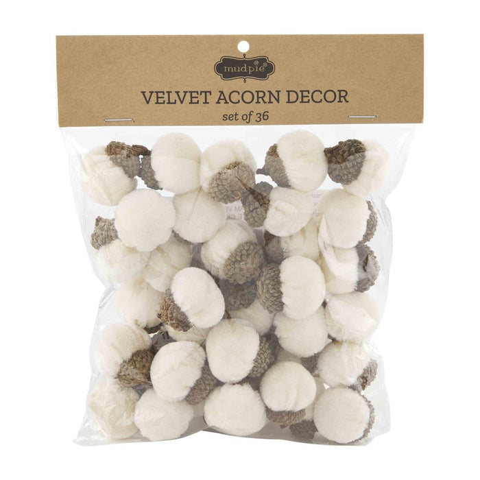 Cream Velvet Acorn Filler Set BY MUD PIE
