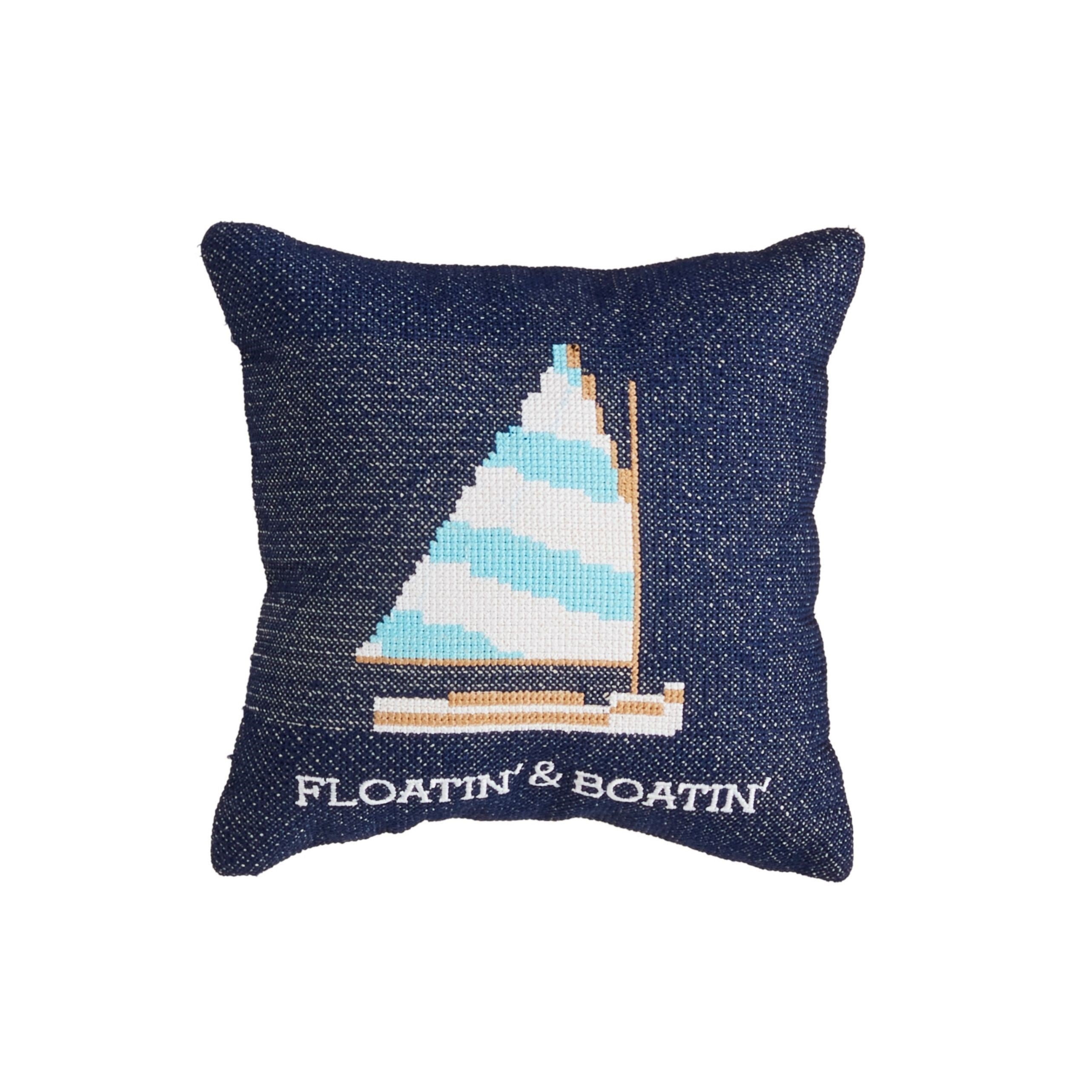 Floatin' Mini Needlepoint Pillow By Mud Pie