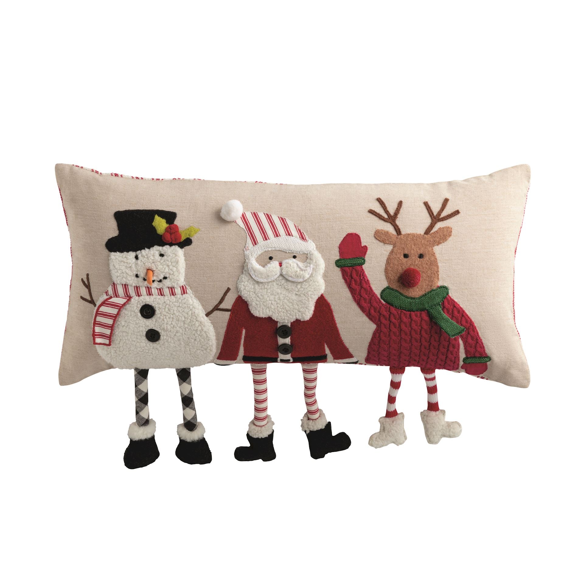 Christmas Dangle Leg Pillow by Mud Pie