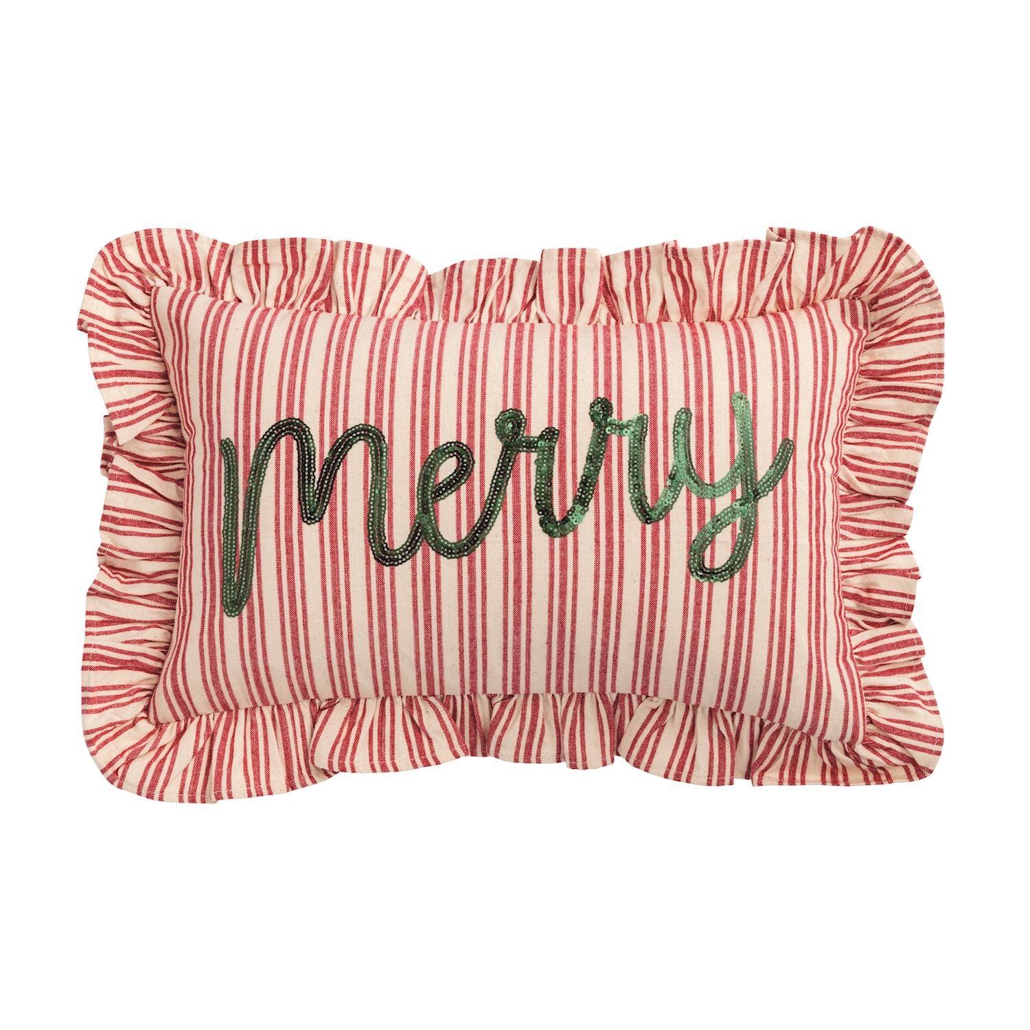 Merry Sequin Pillow By Mud Pie