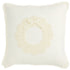 Wreath White Christmas Pearl Pillow By Mud Pie