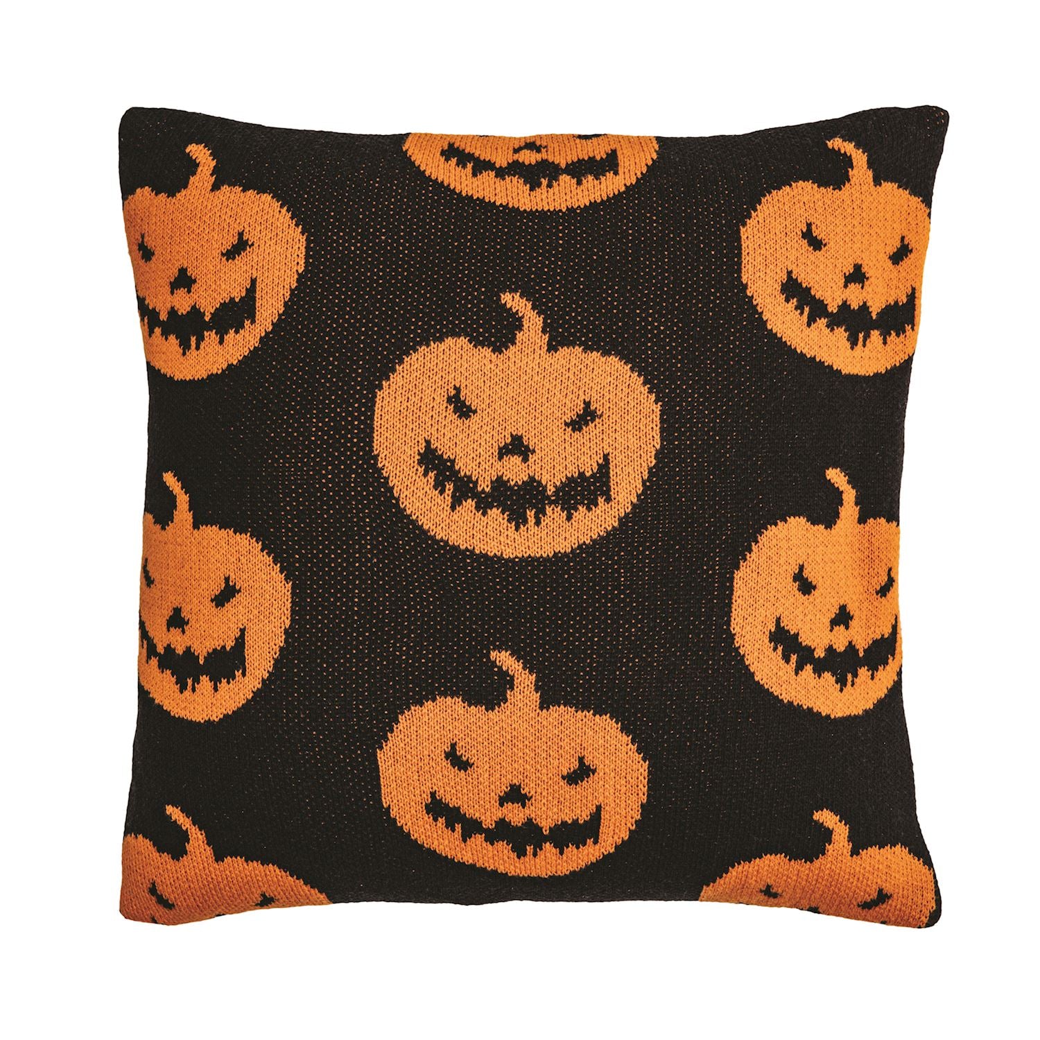 Pumpkin Halloween Knit Pillow By Mud Pie