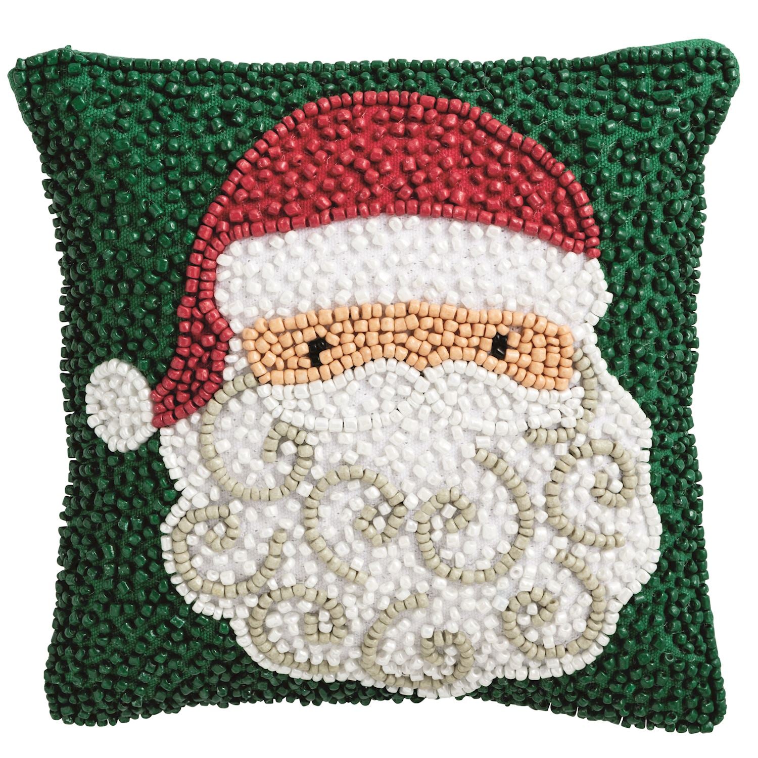 SANTA BEADED MINI PILLOW By Mud Pie