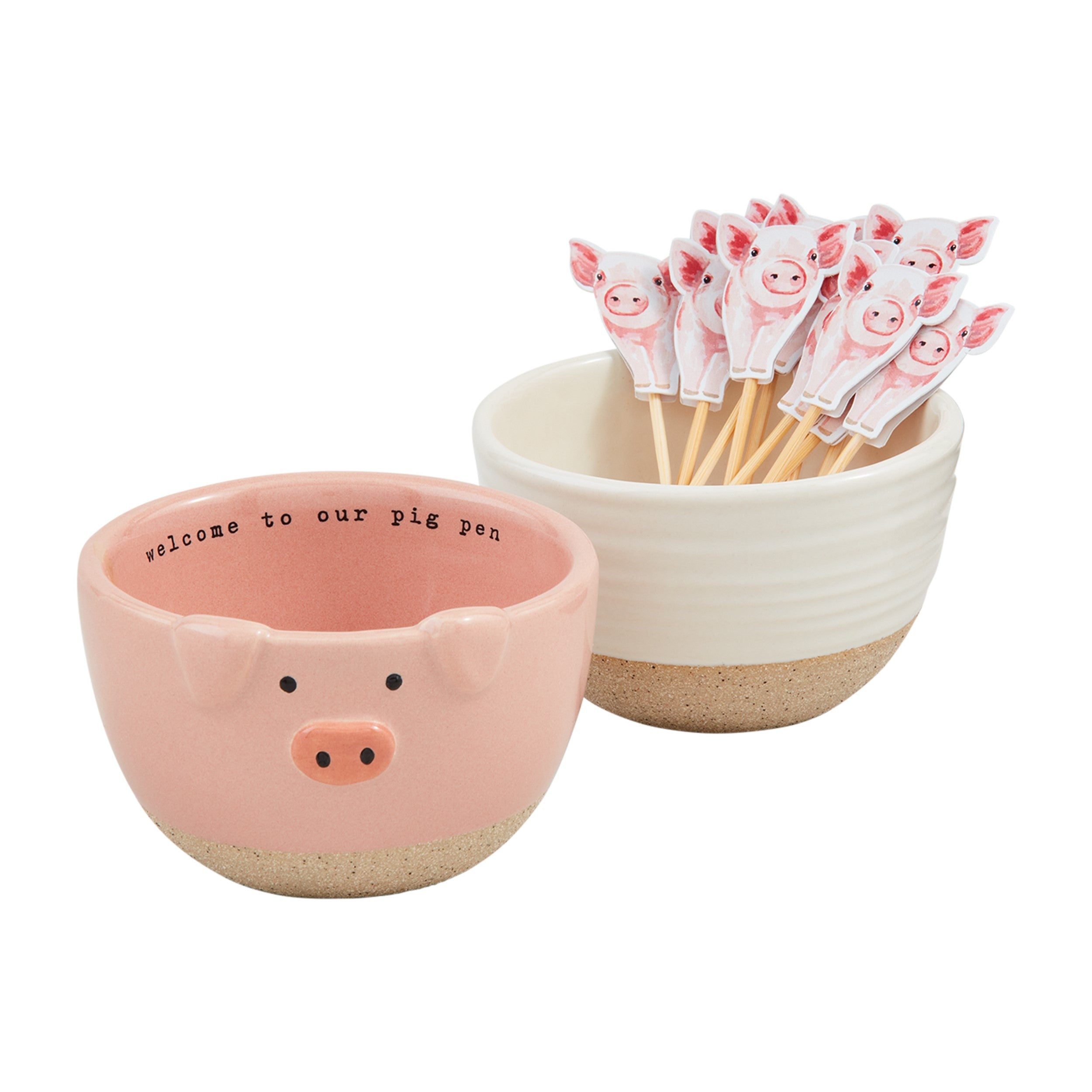 Pig Tidbit Bowl & Toothpick Sets By Mud Pie