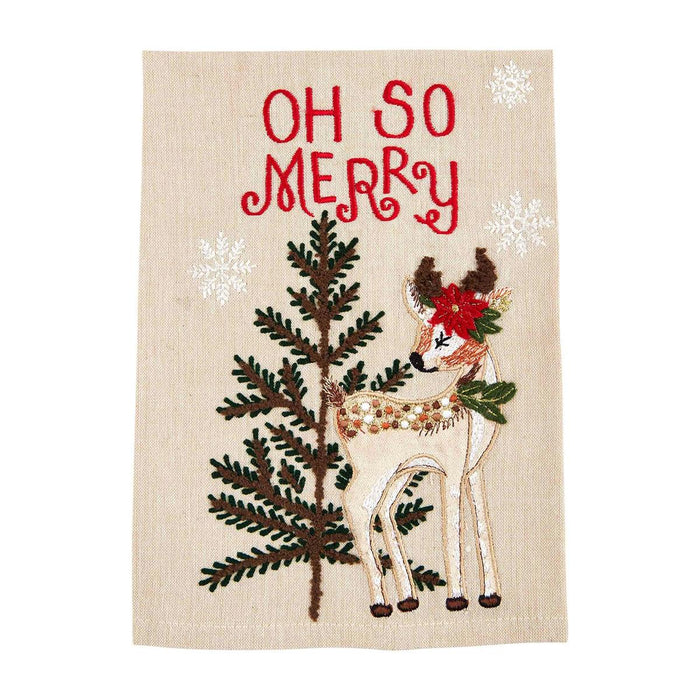 CHRISTMAS EMBROIDERED TOWEL - BY MUD PIE