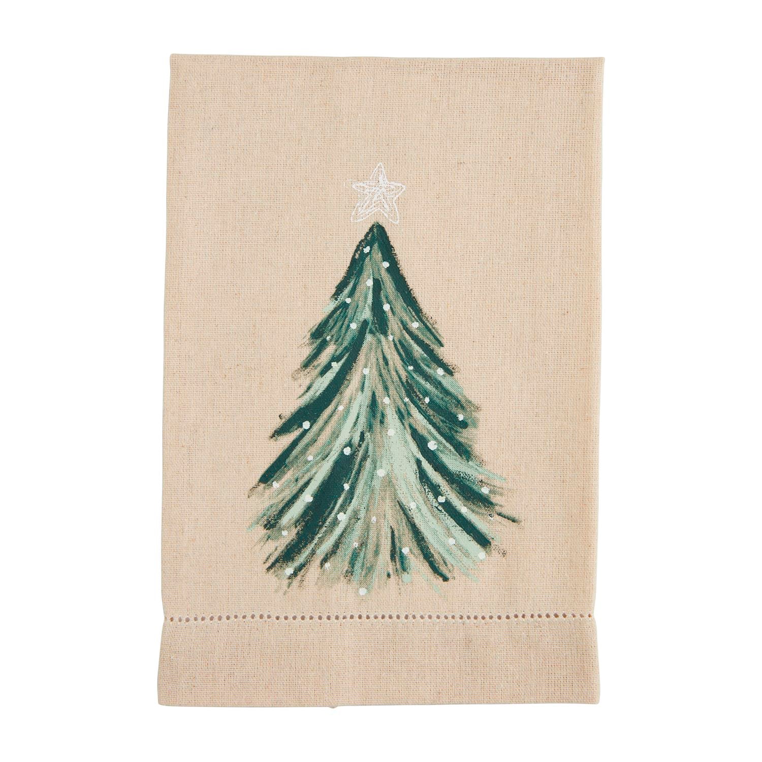 White Tree Painted Towel By Mud Pie