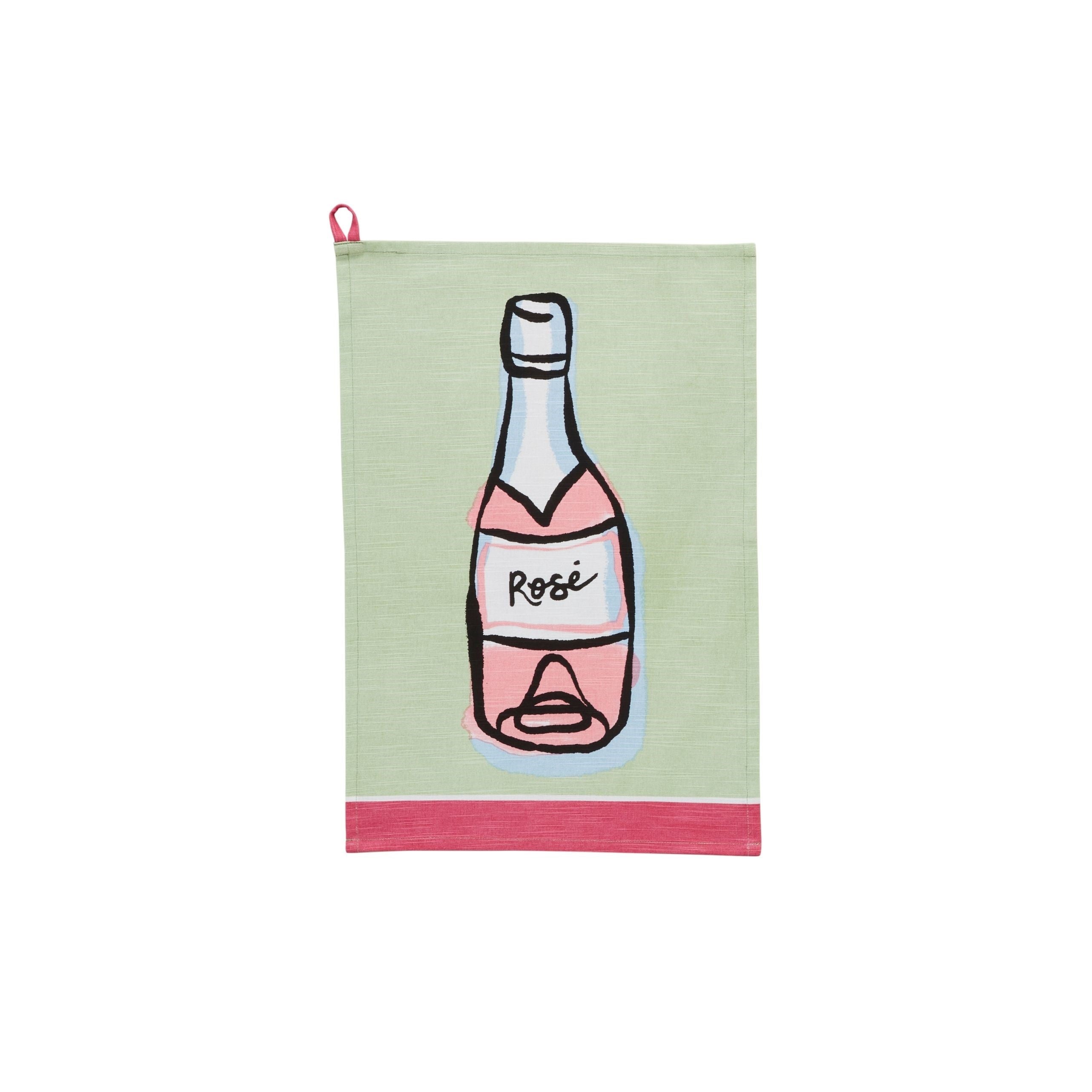 Rose Colored Trim Cocktail Towel By Mud Pie