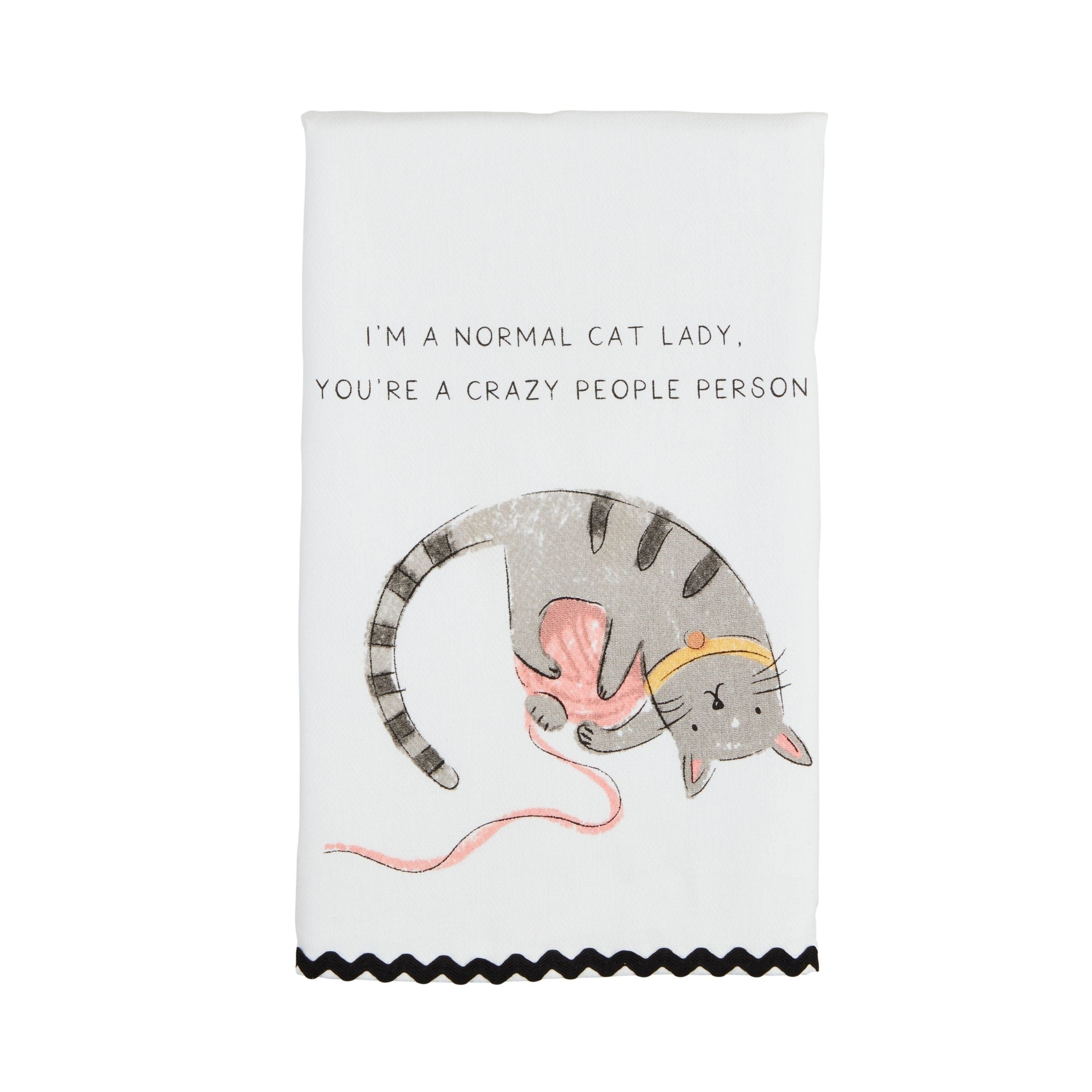 Normal Cat Person Ric-Rac Towel By Mud Pie