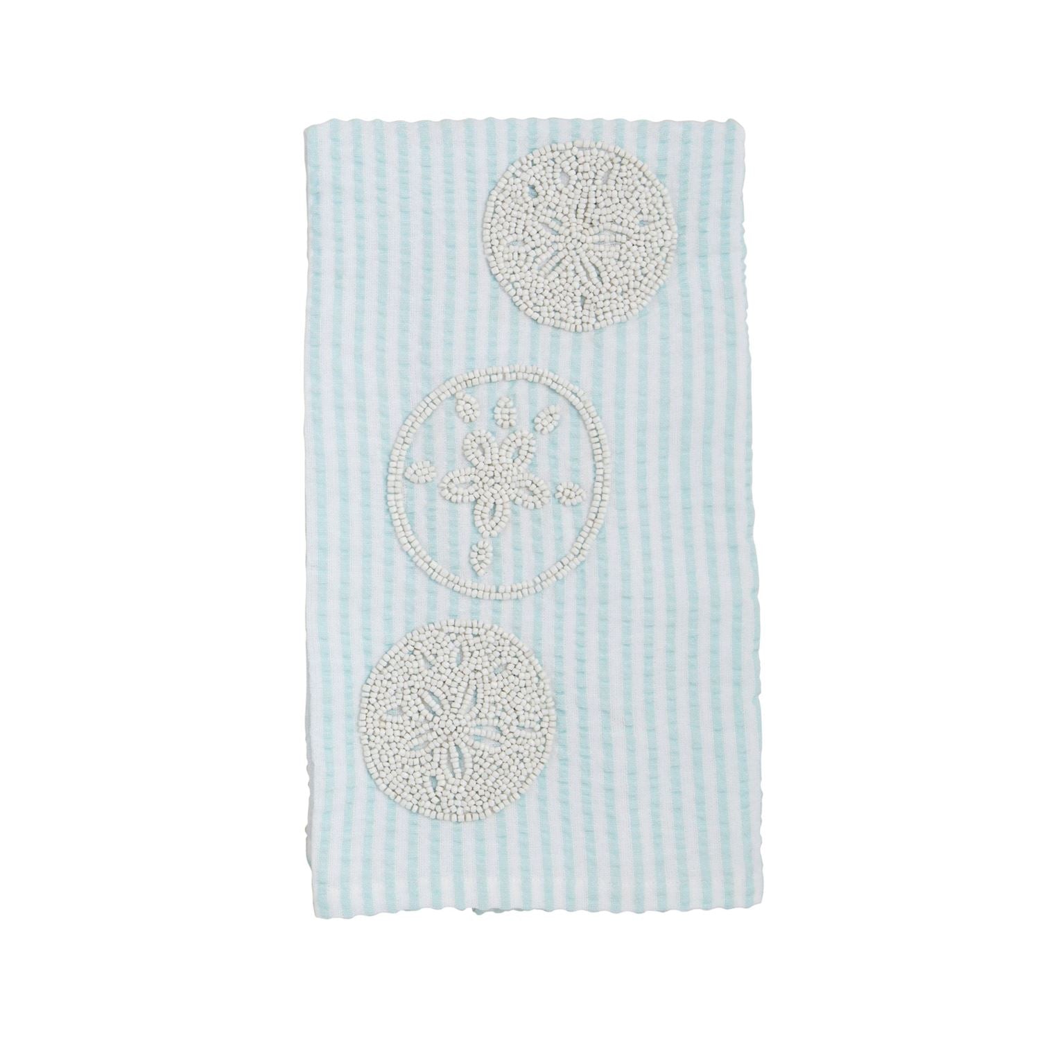 Sand Dollar Beaded Towel By Mud Pie