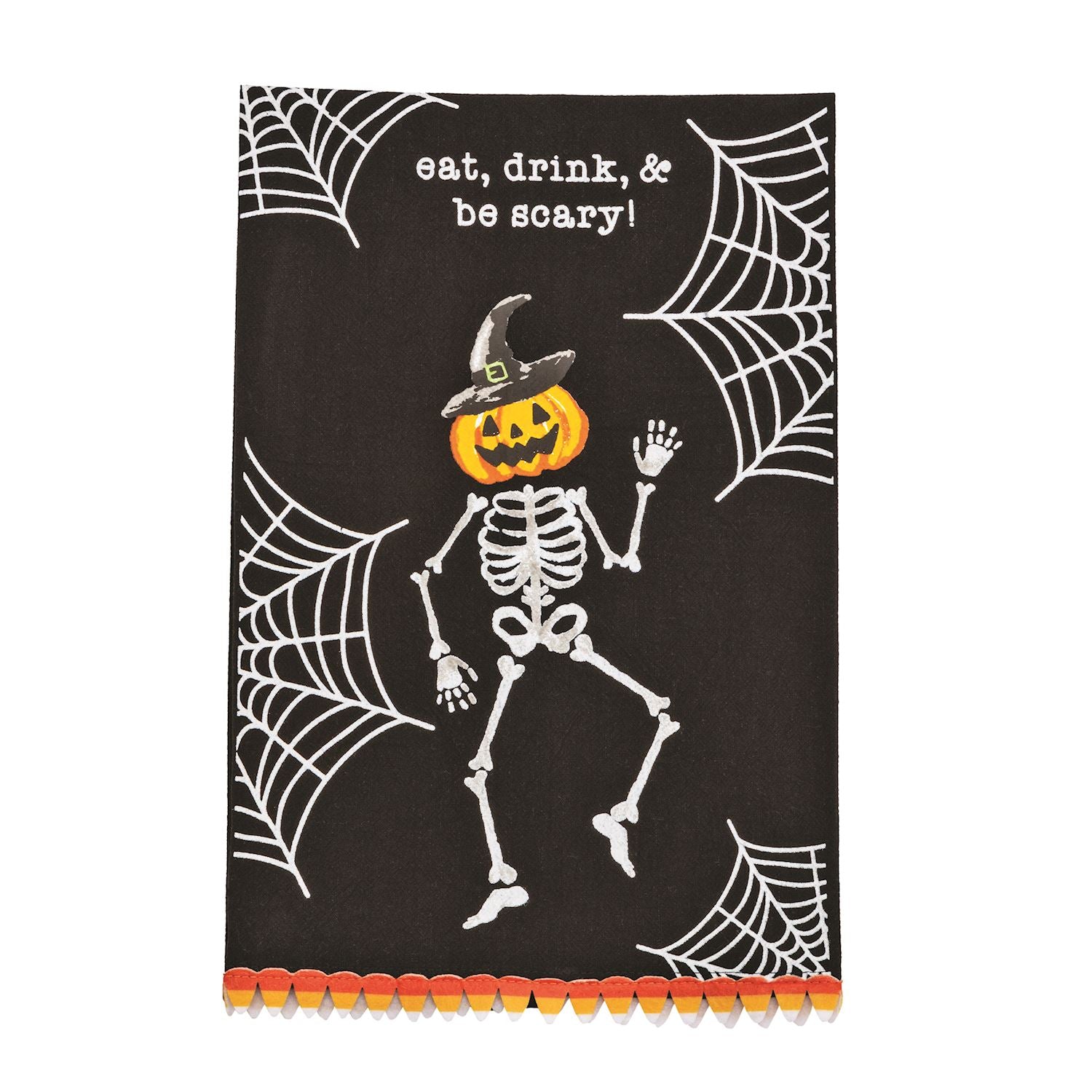 Skeleton Hallow Printed Towel By Mud Pie