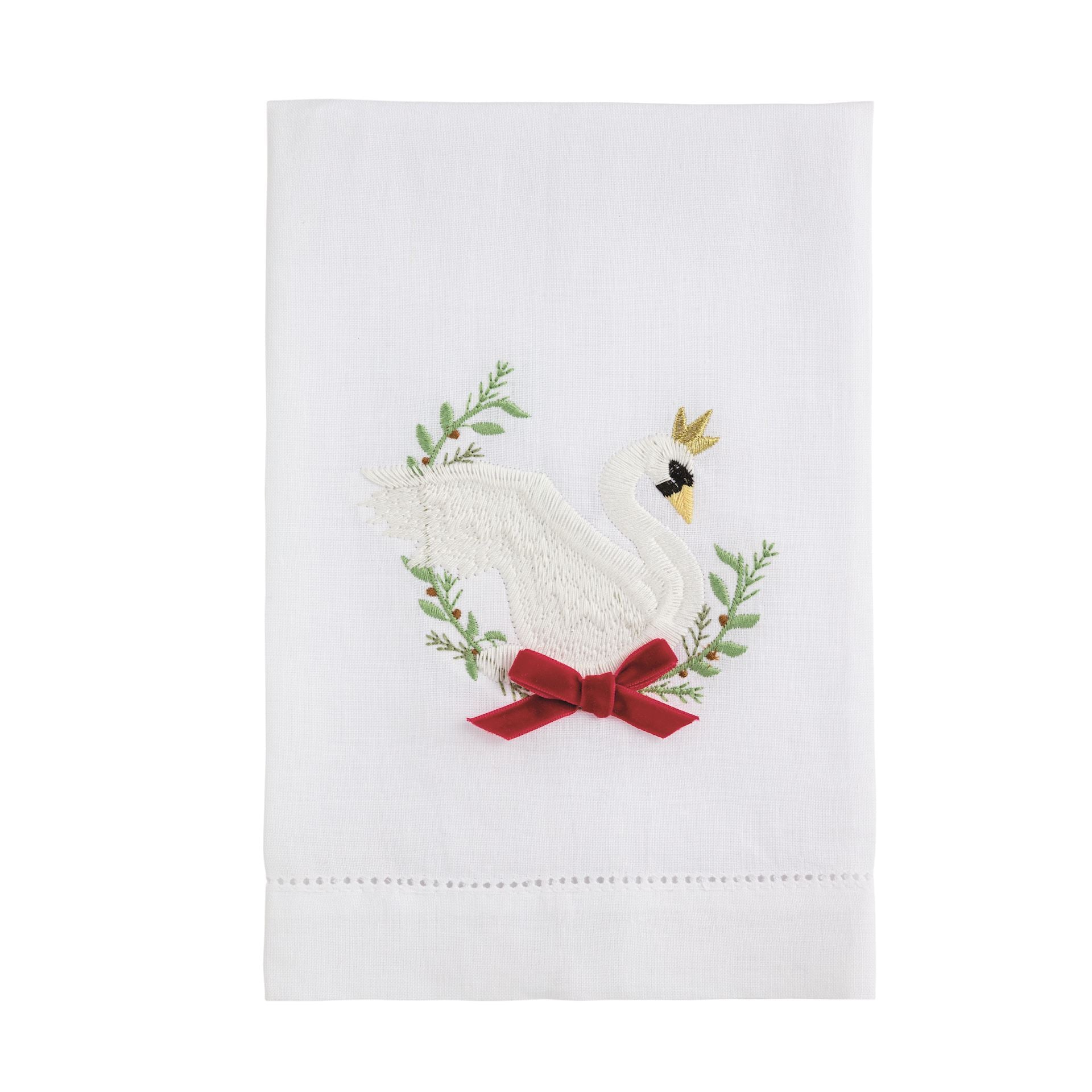 Swan Embroidered Towel by Mud Pie