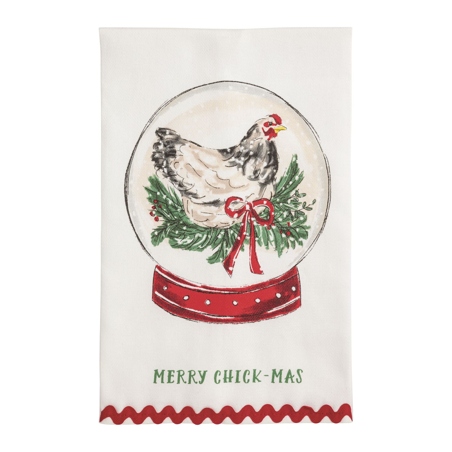 Farm Christmas Ric-Rac Towel by Mud Pie