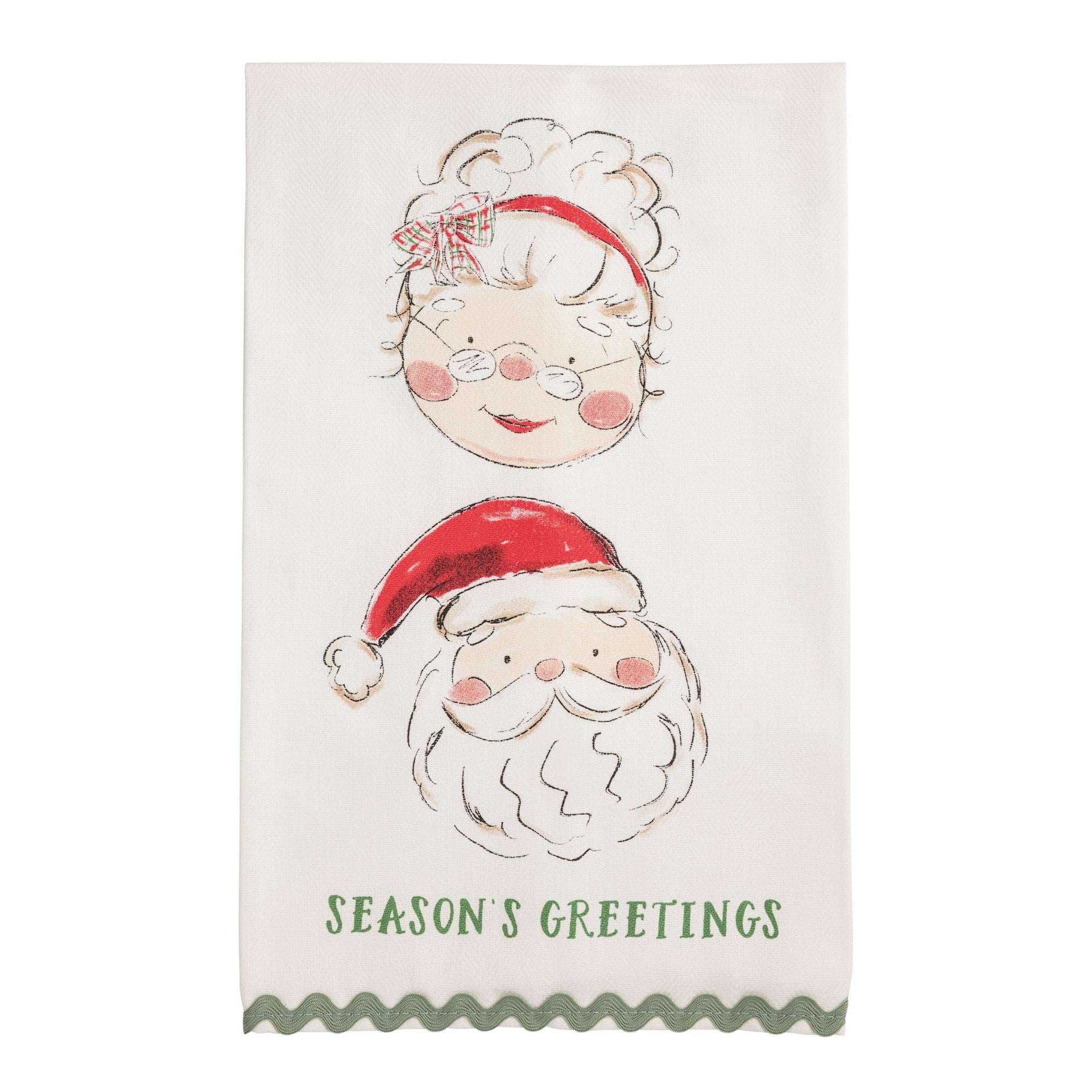 Farm Christmas Ric-Rac Towel by Mud Pie