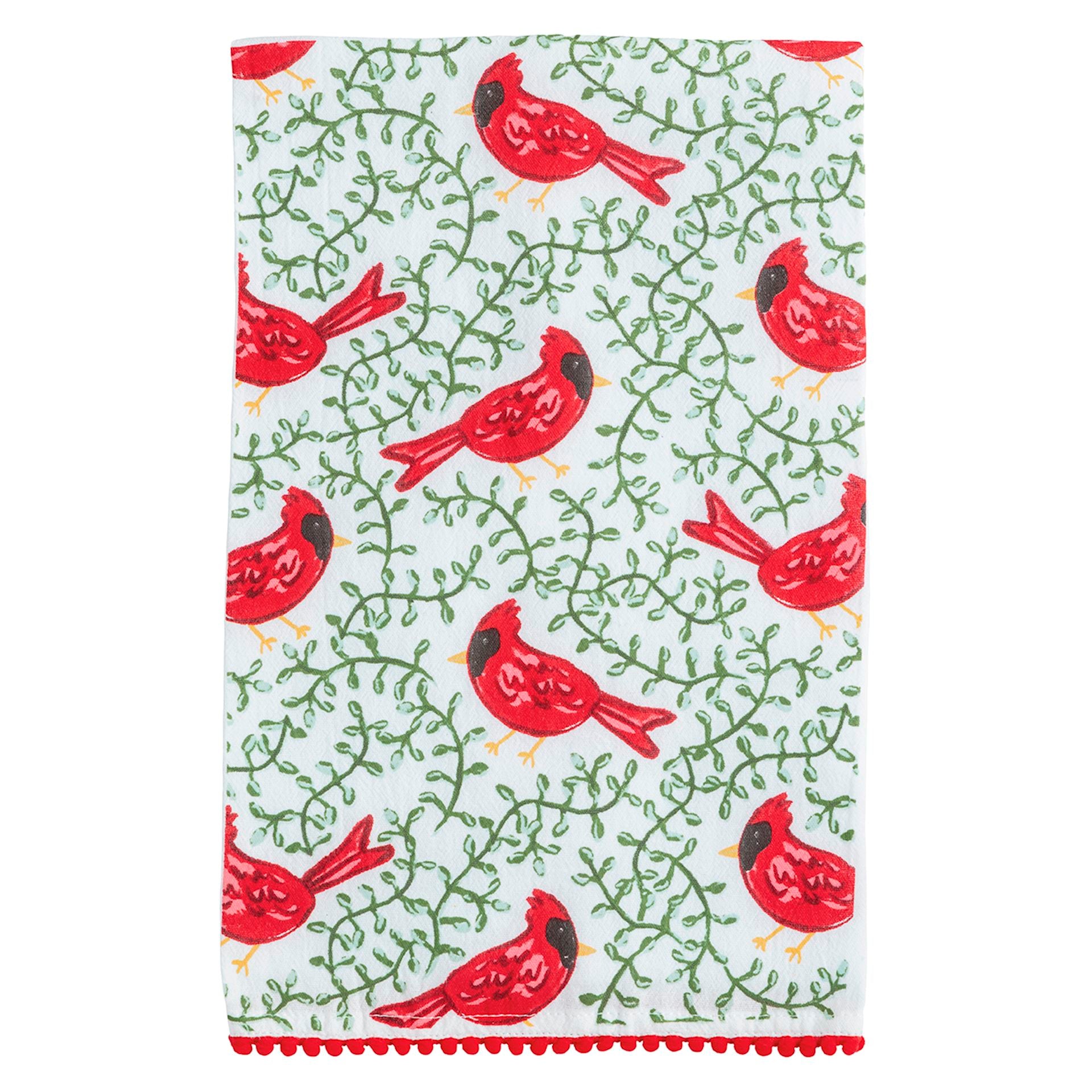 Cardinal Pom Towel by Mud Pie