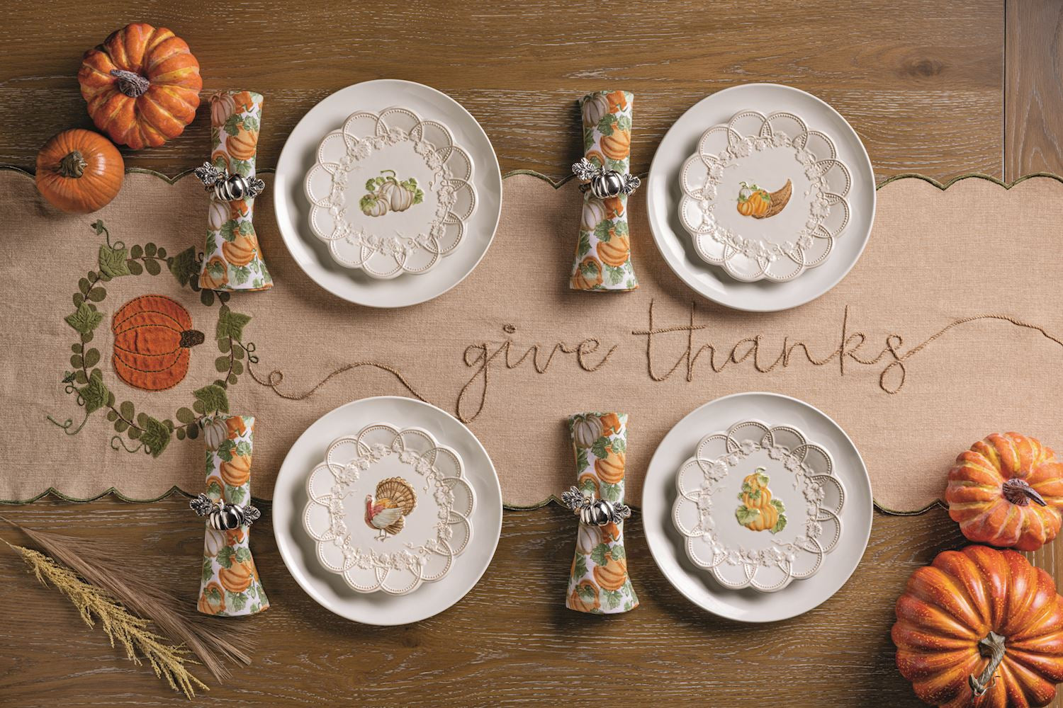 Pumpkin Napkin Set By Mud Pie