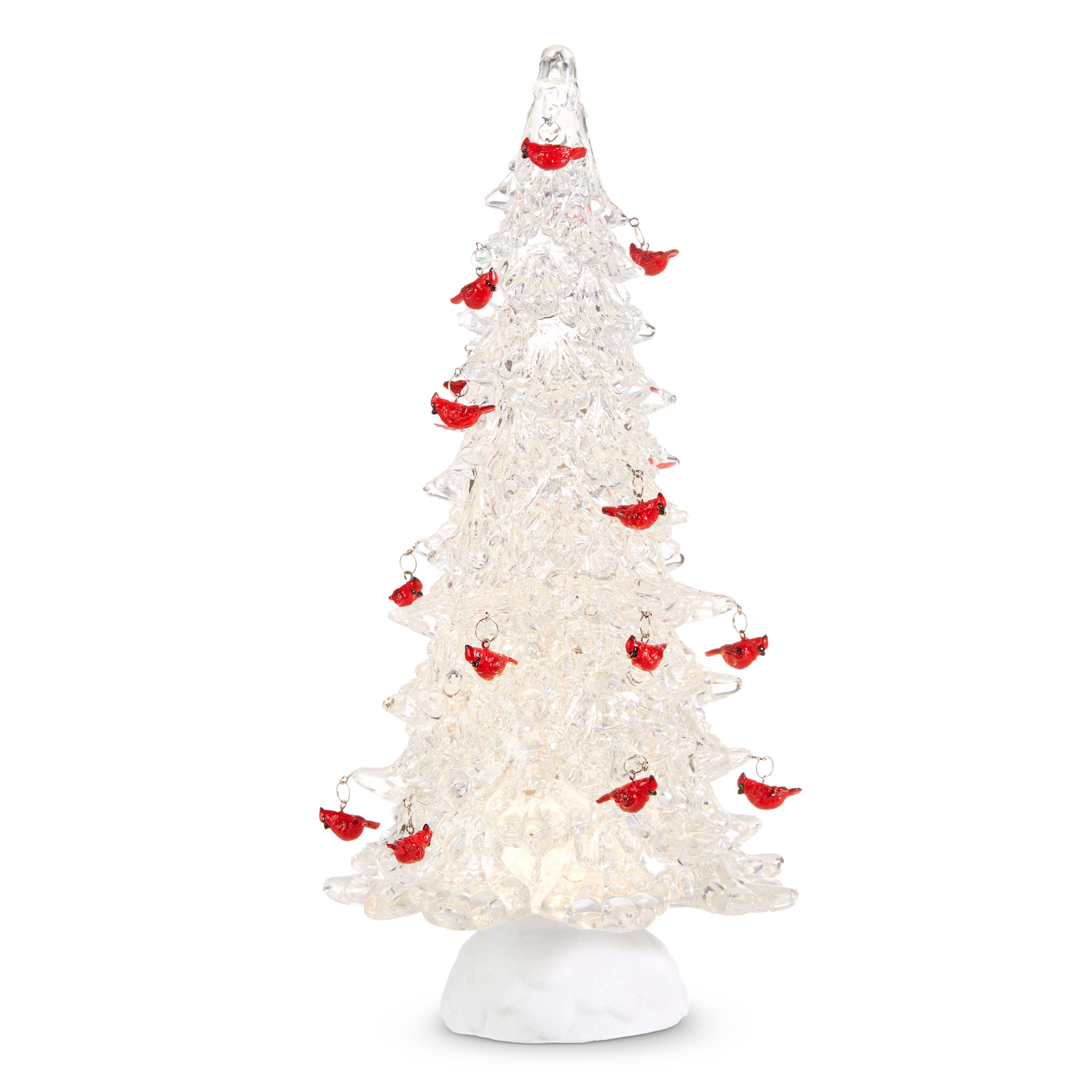 15 Lighted Tree with Cardinal Ornaments and Swirling Glitter - A. Dodson's