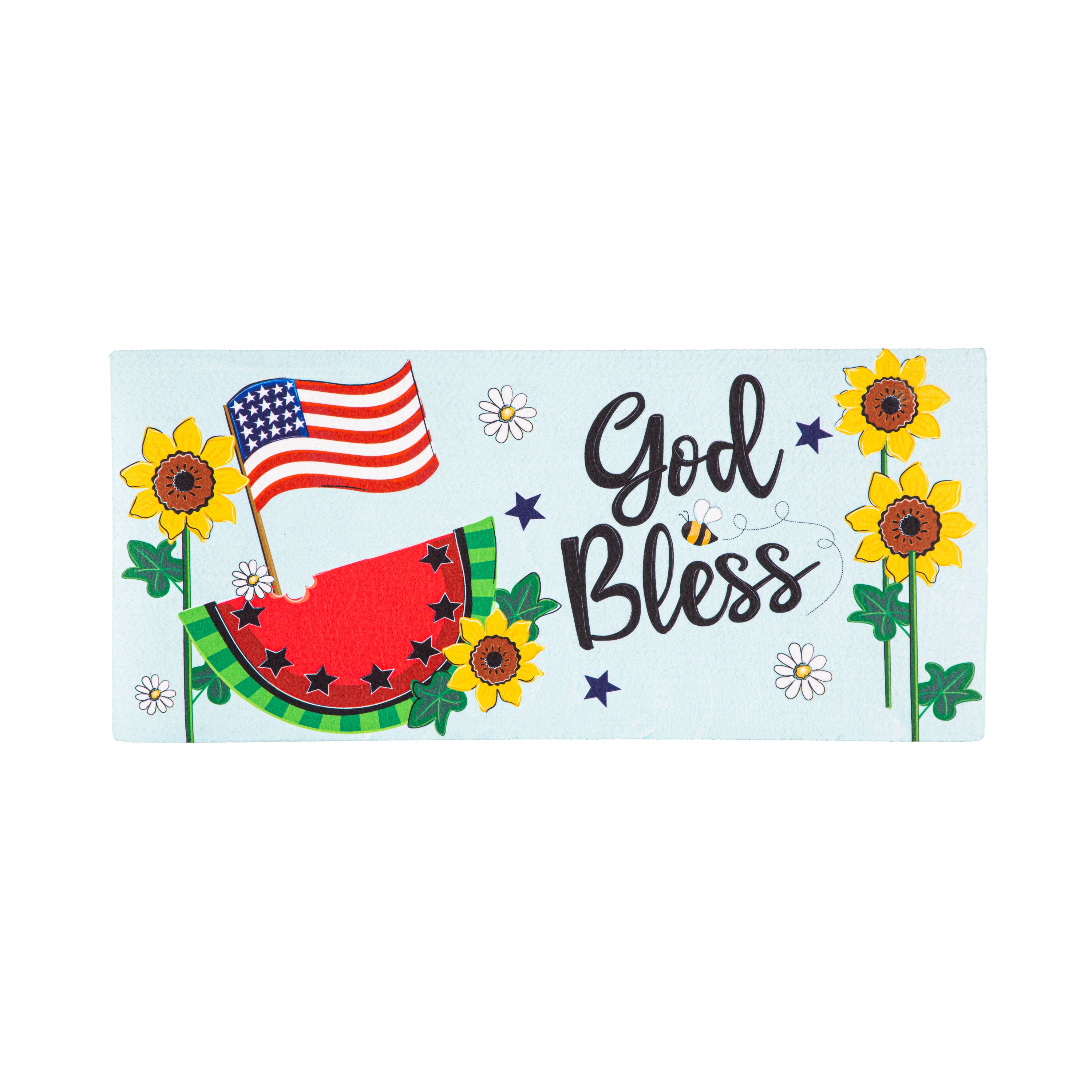 God Bless Patriotic Sassafras Switch Mat - A. Dodson's