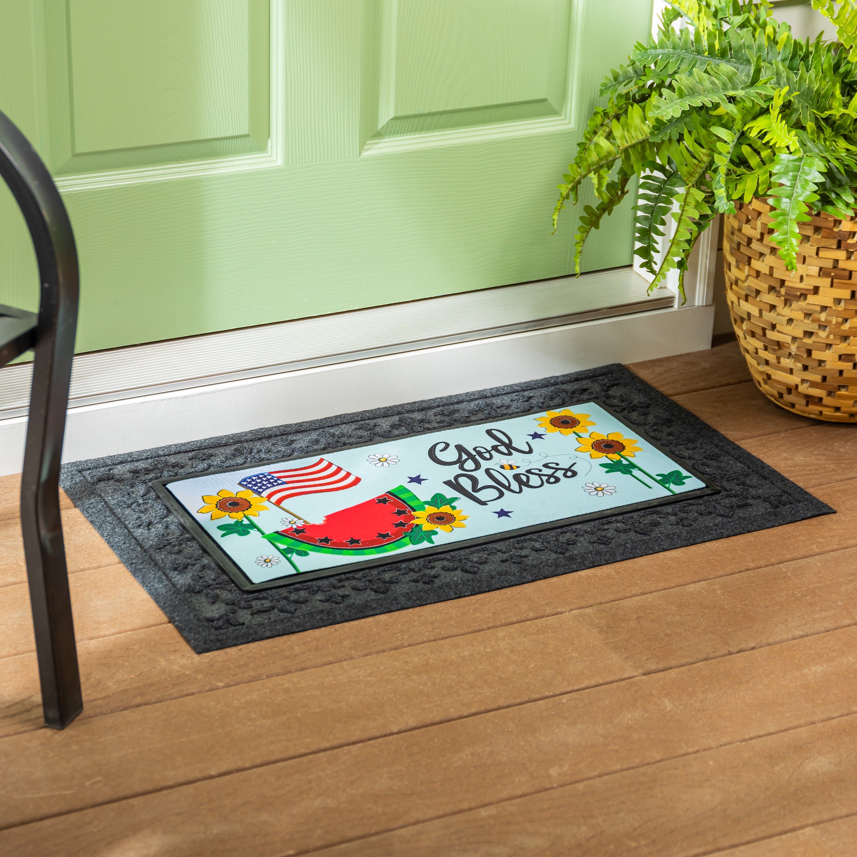 God Bless Patriotic Sassafras Switch Mat - A. Dodson's