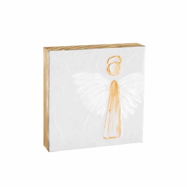Large Angel Block Plaque By Mud Pie