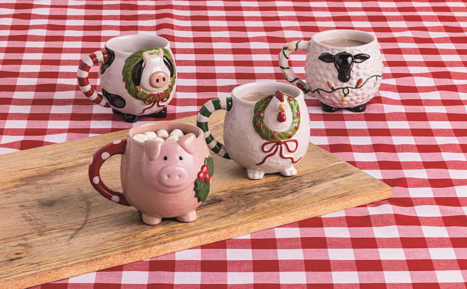 FARM XMAS COW MUG By Mud Pie