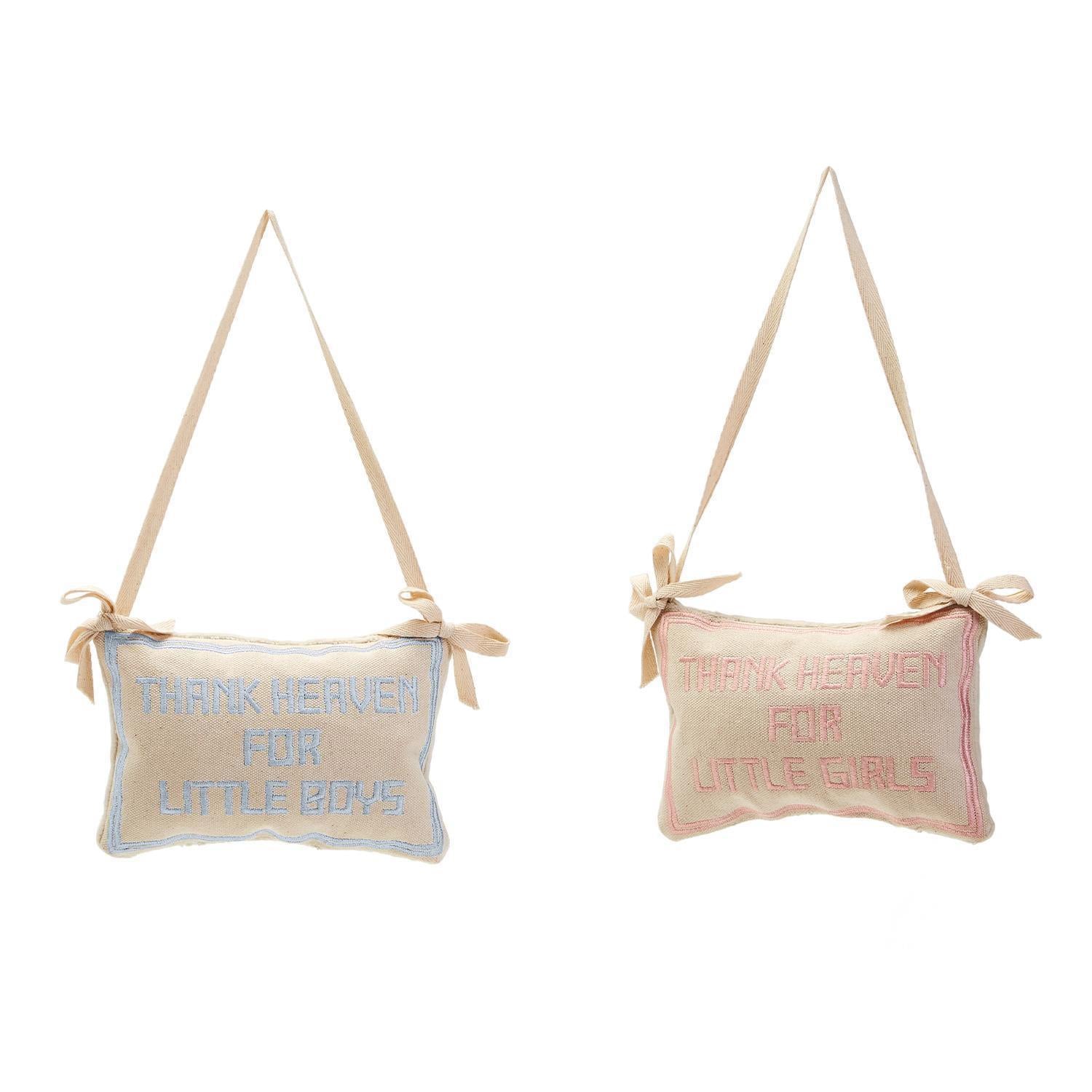 Shhhhh! Embroidered Pillow Door Hanger Décor